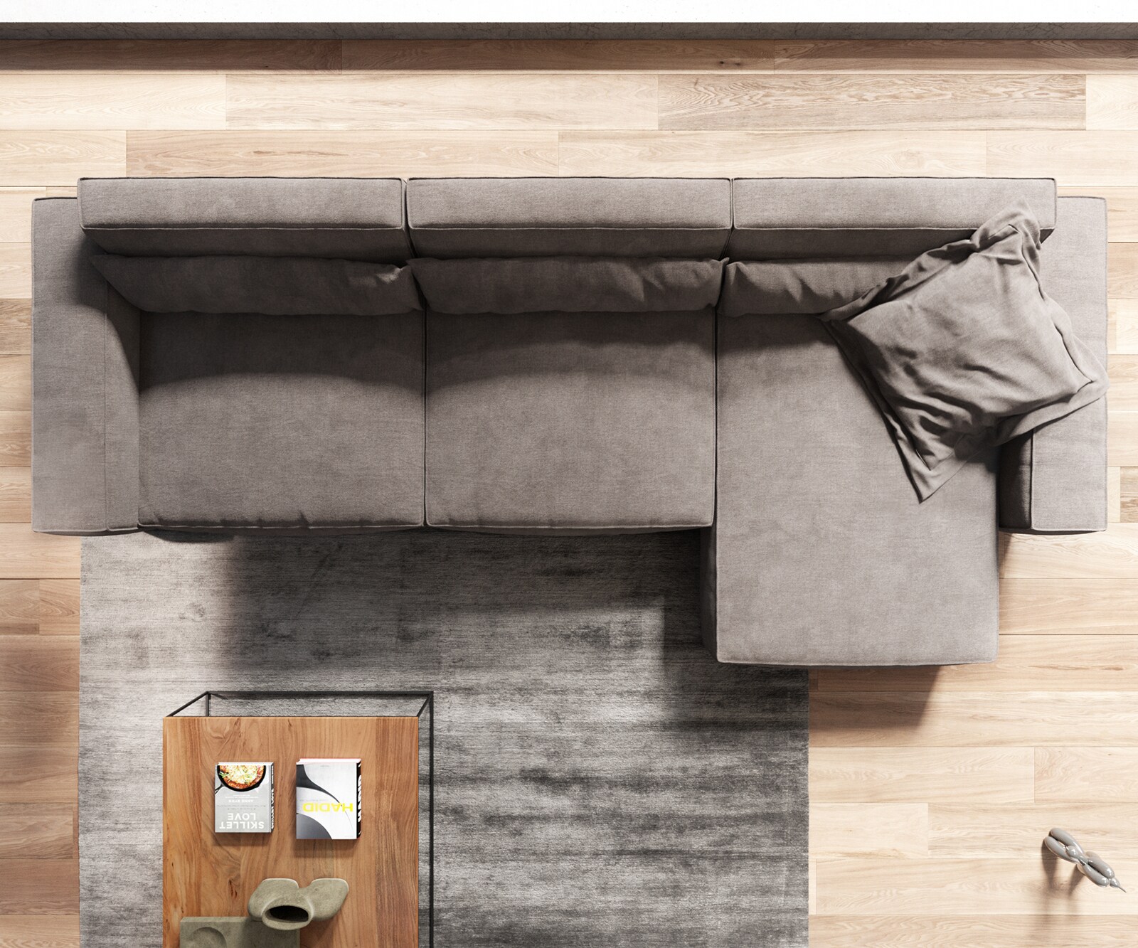 Hoekbank Sirpio XL 370x170 cm microvezel Khaki bruin recamiere variabele 5