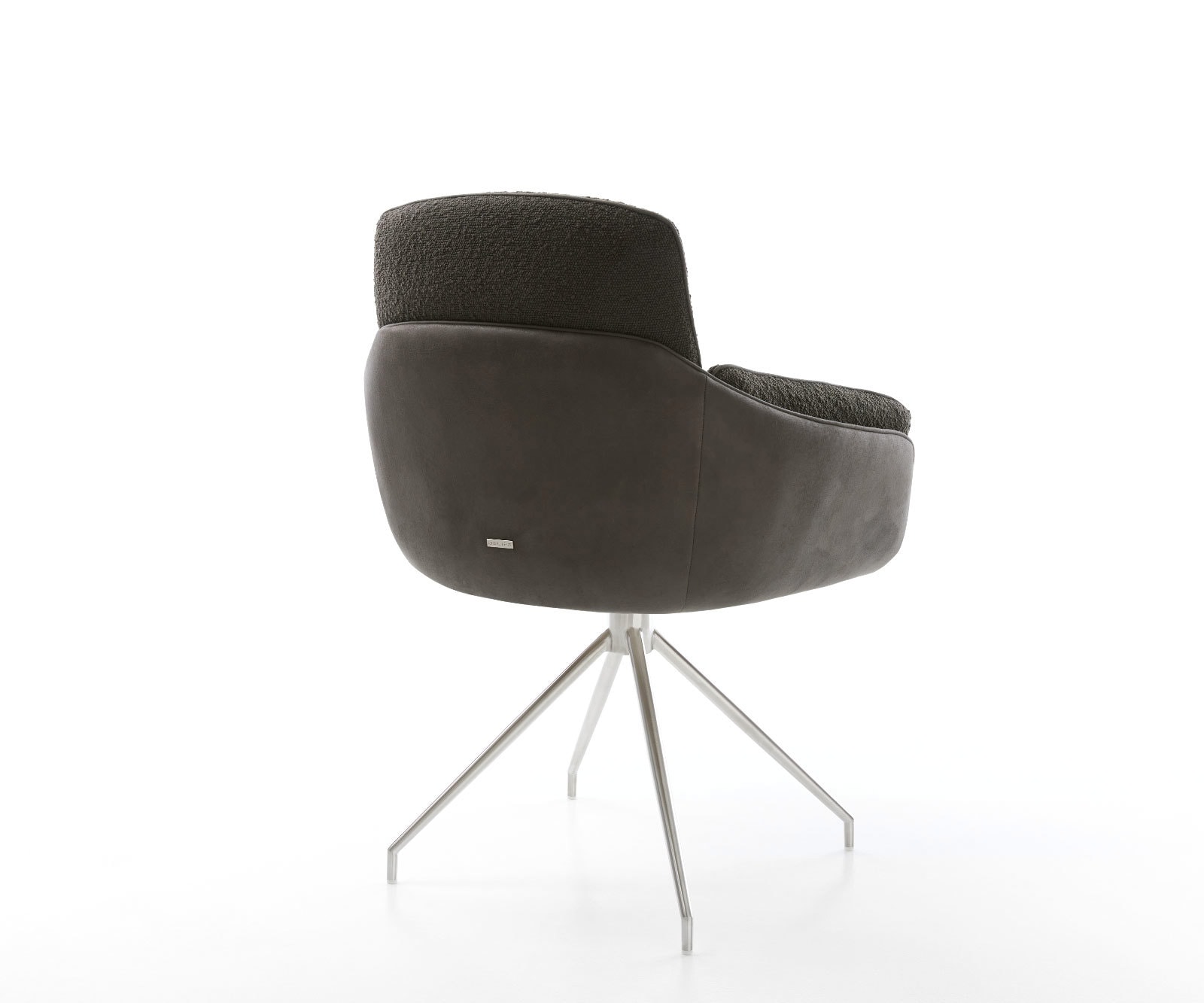 Draaistoel Luan-Flex met armleuning materiaalmix zwart kruisframe conisch roestvrij staal 180° draaibaar 4 Draaistoel Luan-Flex met armleuning materiaalmix zwart kruisframe conisch roestvrij staal 180° draaibaar 4