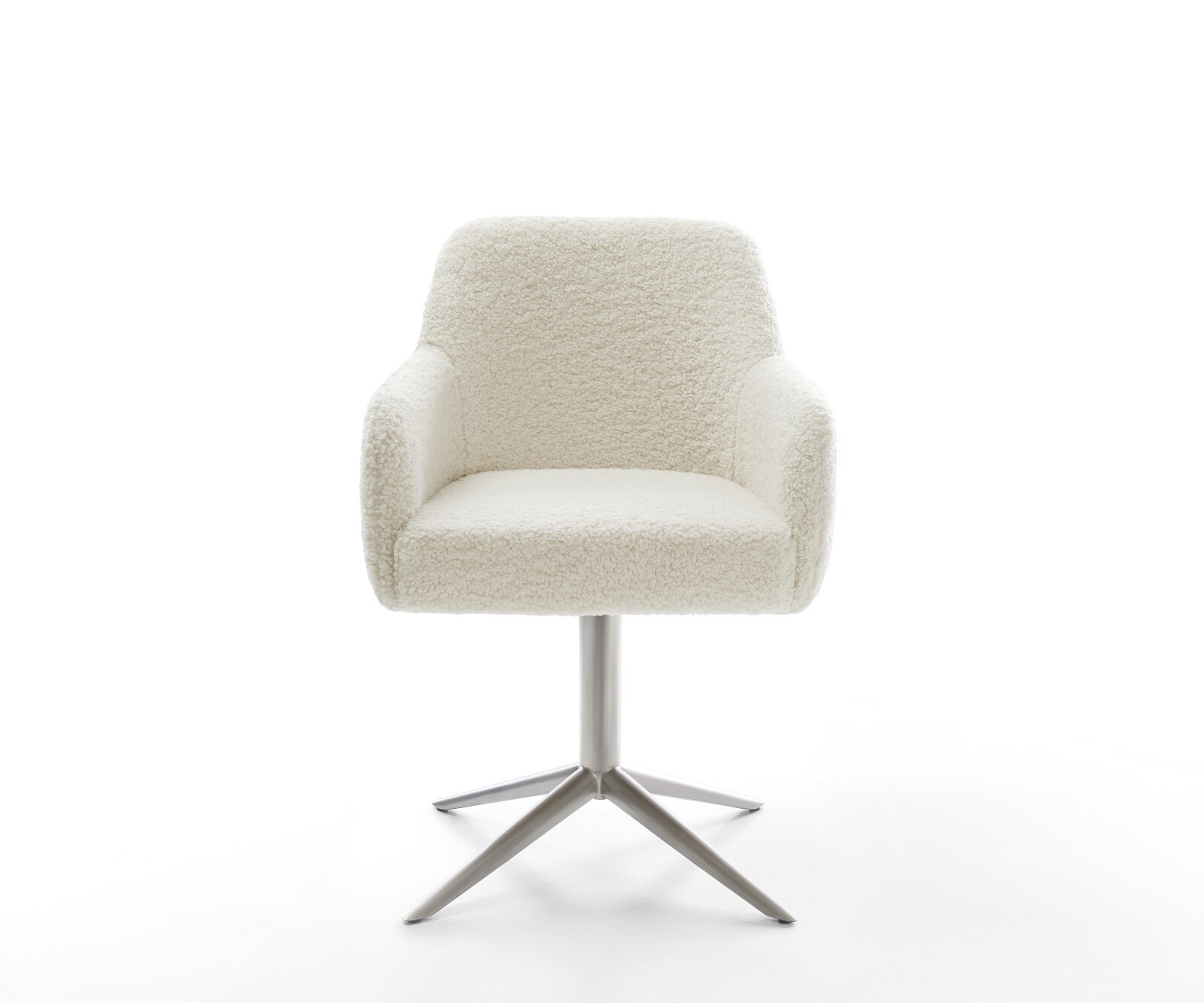 Draaistoel Greg-Flex teddy beige kruispoot roestvrij staal 360° draaibaar rocker-functie pocketveer kern 2