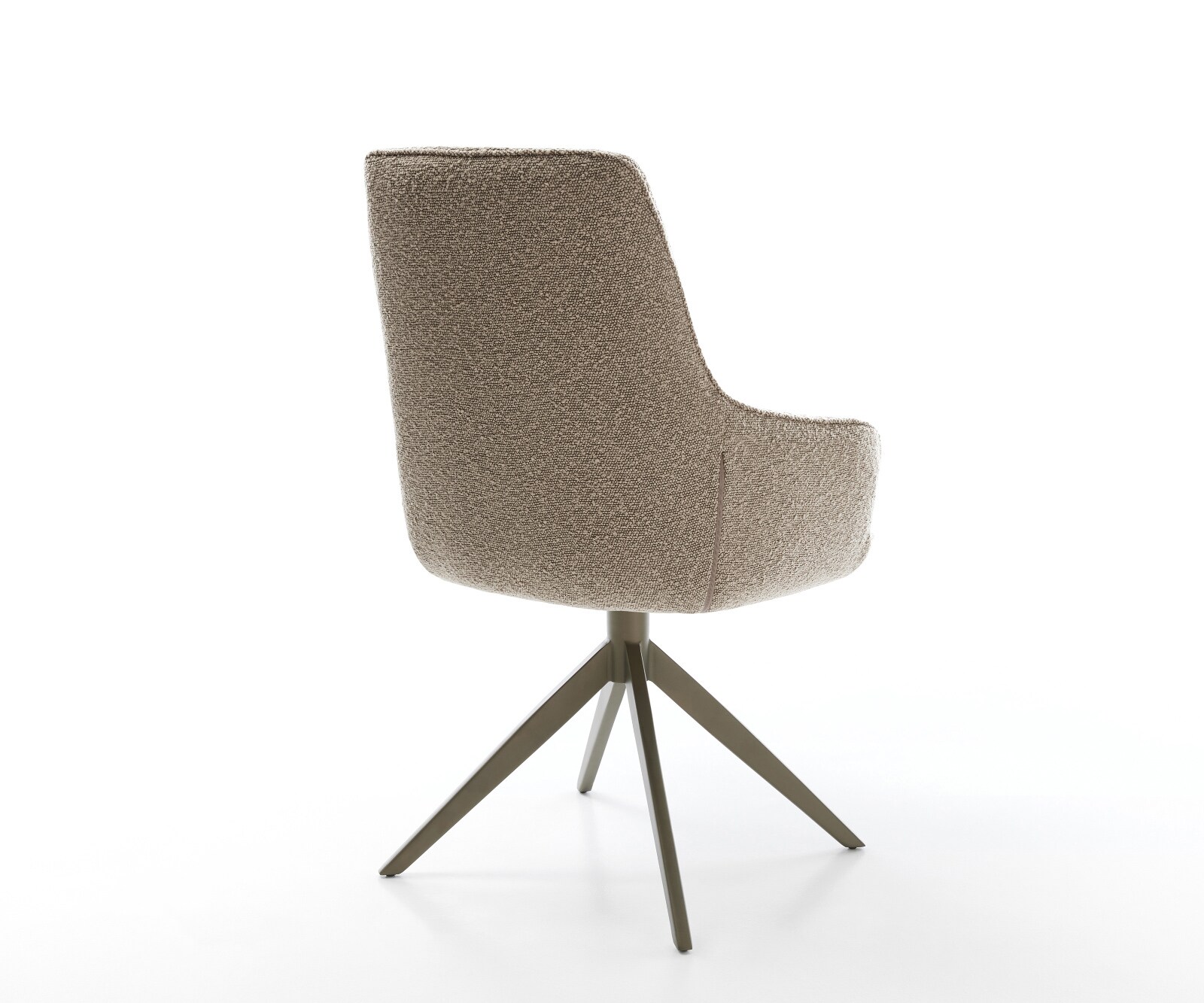Draaistoel Zelia-Flex met armleuning bouclé mud kruisframe breed afwerking met titanium 360° draaibaar rocker-functie pocketveer kern 4