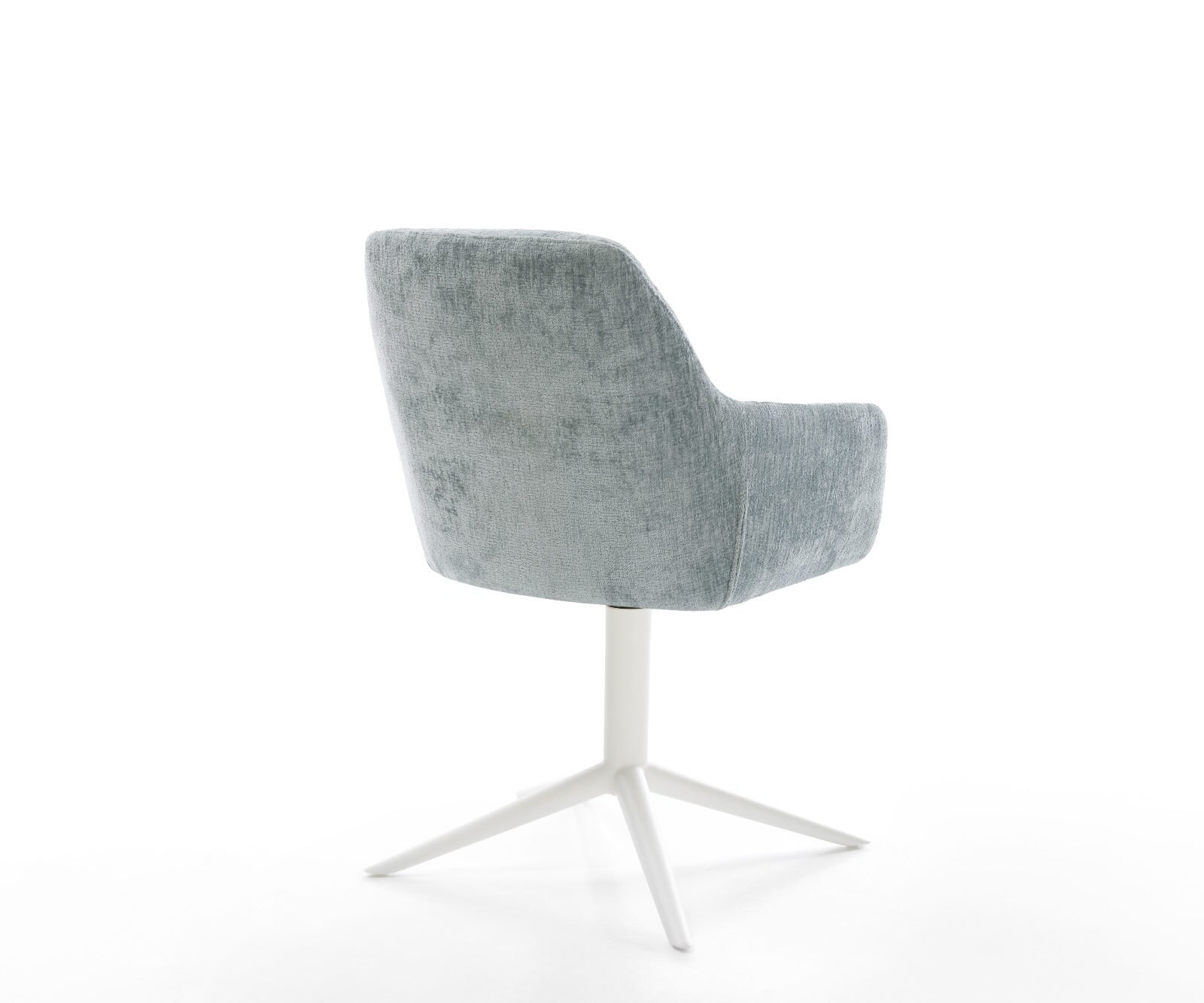 Draaistoel Pejo-Flex chenille pastelblauw kruispoot wit 360° draaibaar rocker-functie pocketveer kern 4