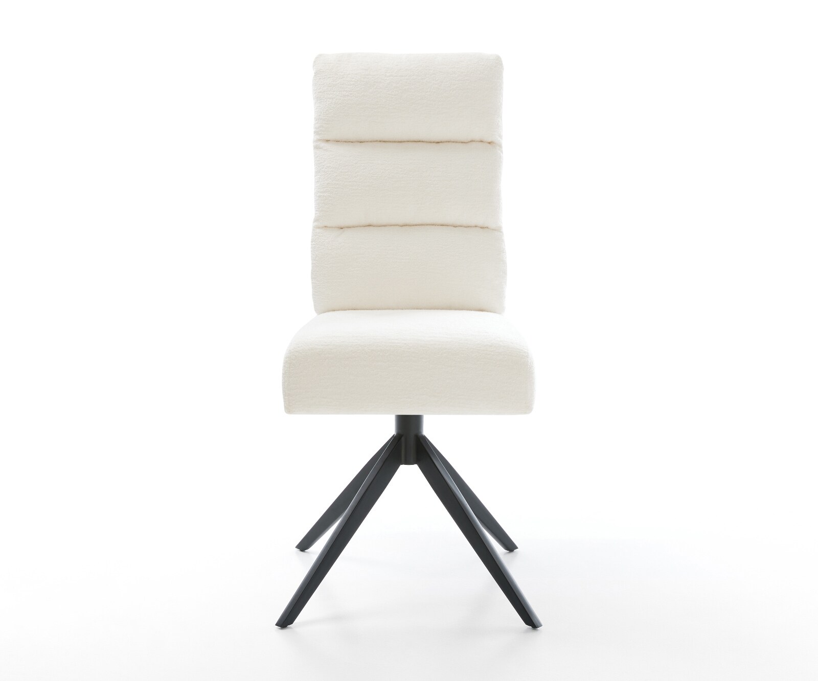 Draaistoel Pela-Flex bouclé zacht beige kruisframe breed zwart 360° draaibaar rocker-functie pocketveer kern 2