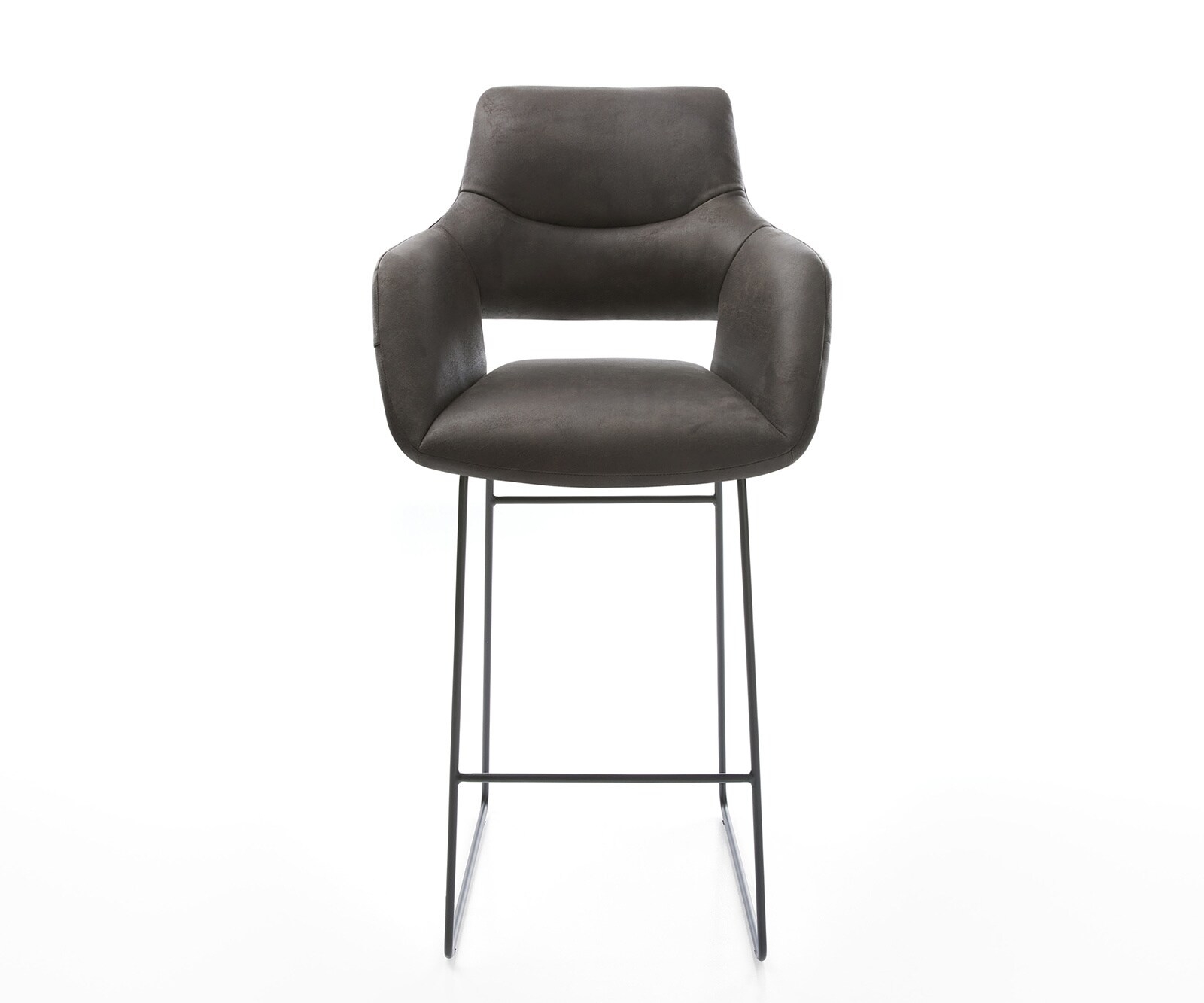 Barstoel Yago-Flex microvezel antraciet vintage sledepootframe metaal zwart pocketvering 2