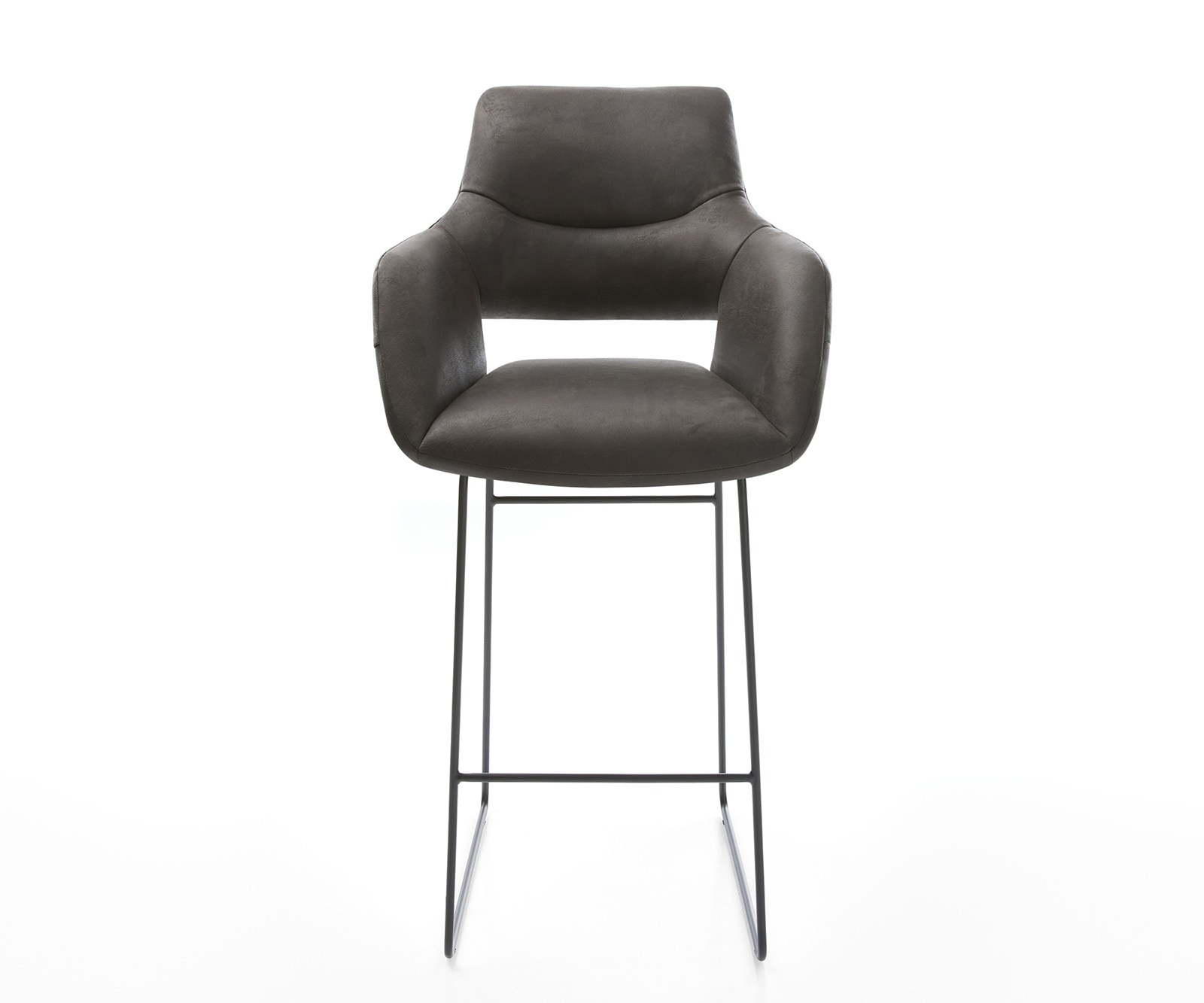 Barstoel Yago-Flex microvezel antraciet vintage sledepootframe metaal zwart pocketvering 1 Barstoel Yago-Flex microvezel antraciet vintage sledepootframe metaal zwart pocketvering 1