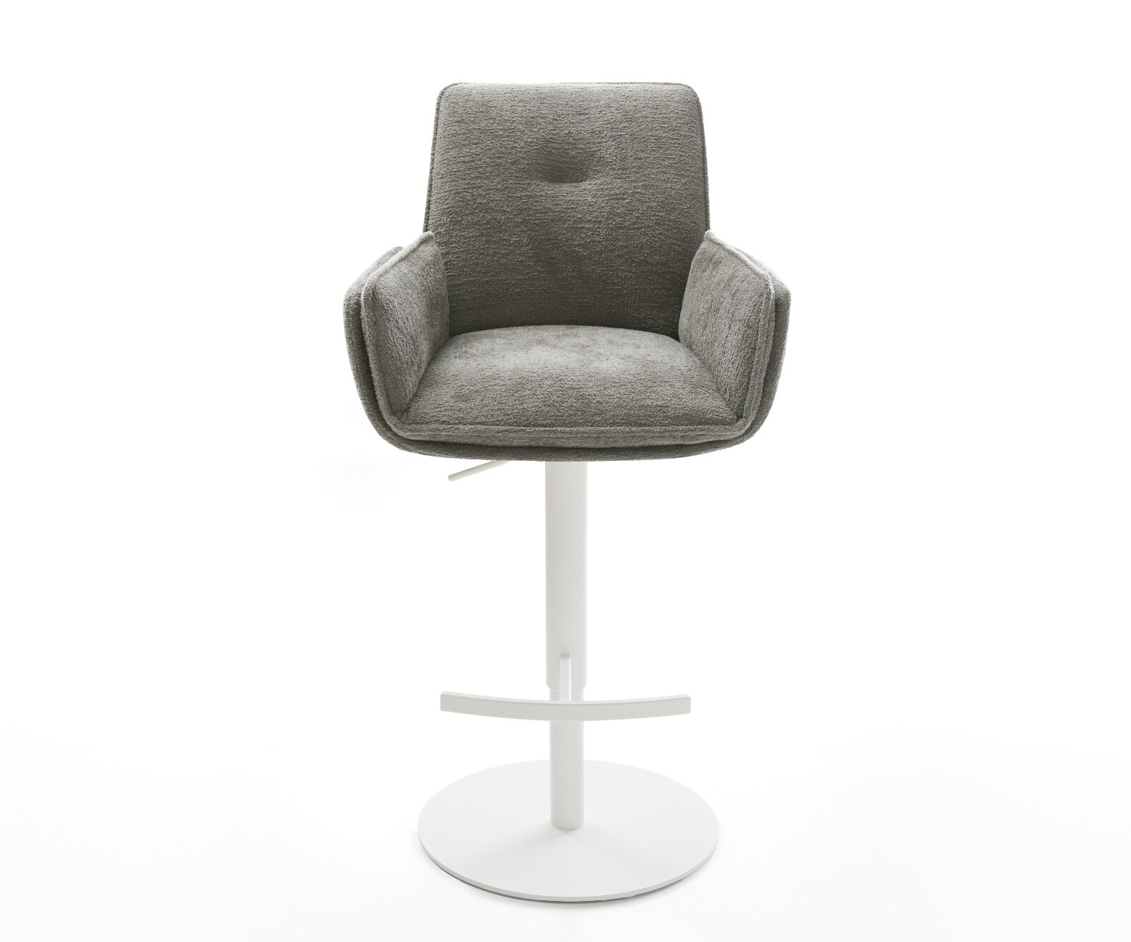 Barstoel Nela-Flex Bouclé zacht Mud Draaivoet in hoogte verstelbaar wit Wit 2