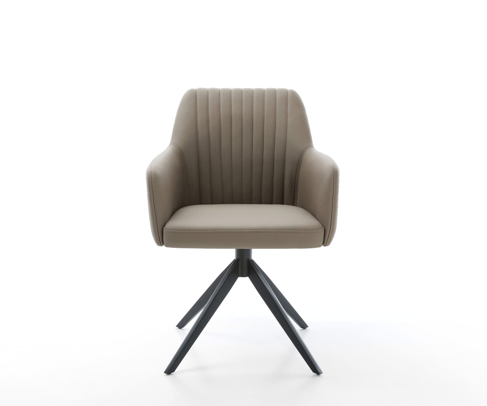 Draaistoel Greg-Flex echt leer mud kruisframe breed zwart 360° draaibaar rocker-functie pocketveer kern 1