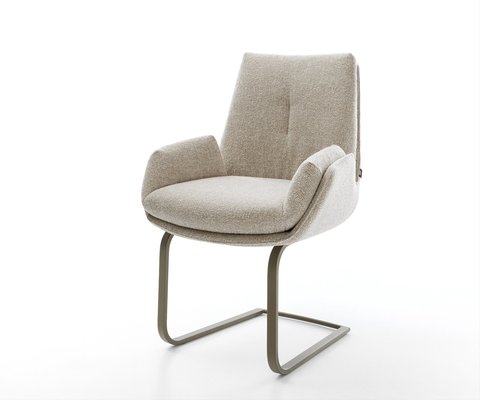 Sledemodel Clea-Flex geweven stof beige sledemodel vlak afwerking met titanium pocketveer kern 1