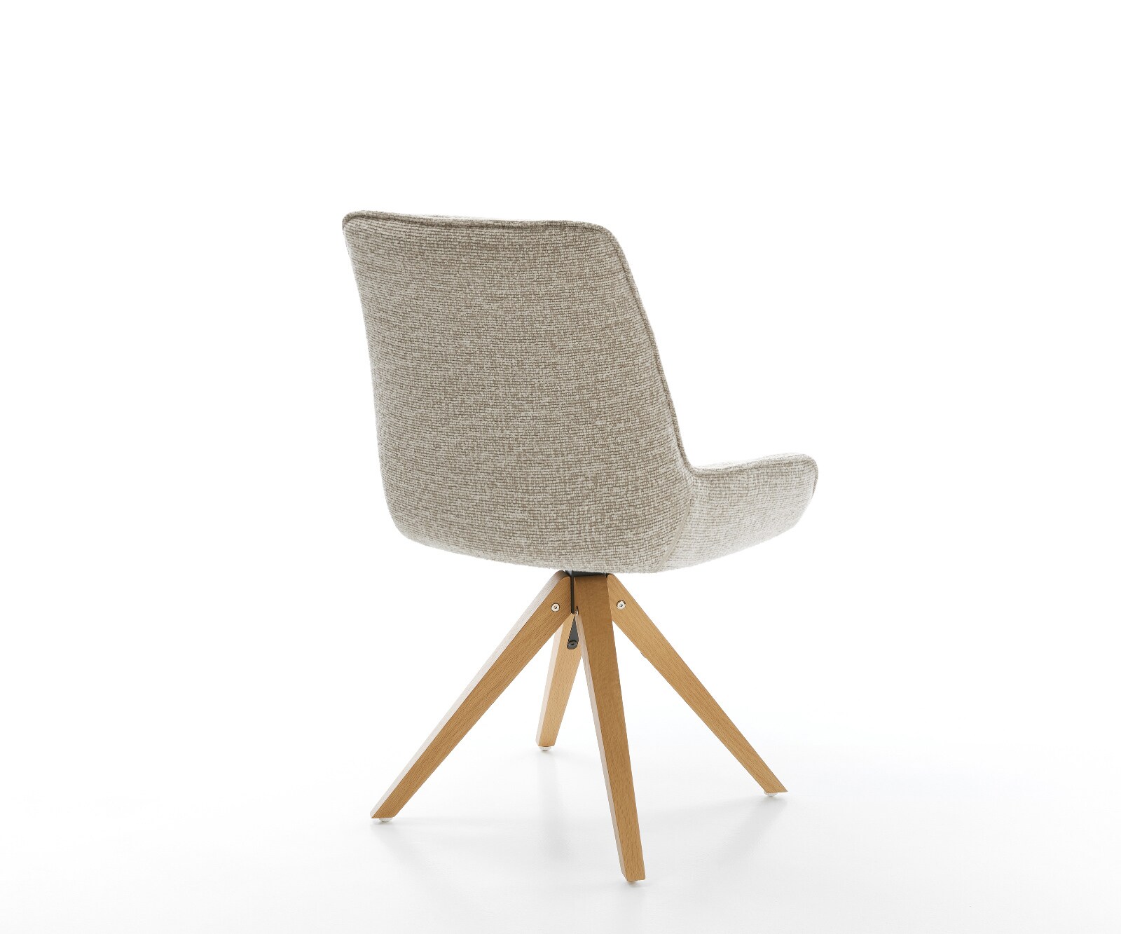 Draaistoel Taimi-Flex geweven stof beige houten frame hoekig natuur 180° draaibaar 5