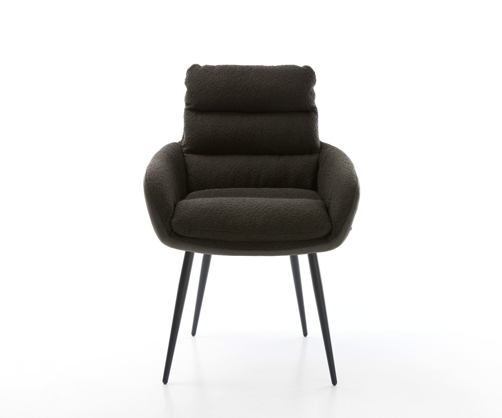 Eetkamerstoel Abelia-Flex met armleuning materiaalmix zwart 4-poot conisch roestvrij staal 1 Eetkamerstoel Abelia-Flex met armleuning materiaalmix zwart 4-poot conisch roestvrij staal 1