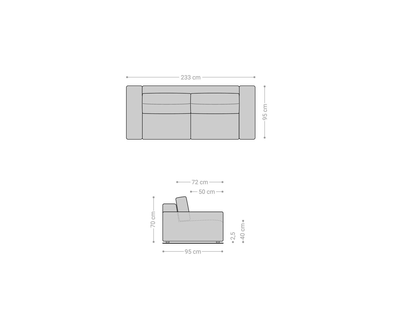 Big-sofa Lanzo 230x95 cm ribcord beige 6