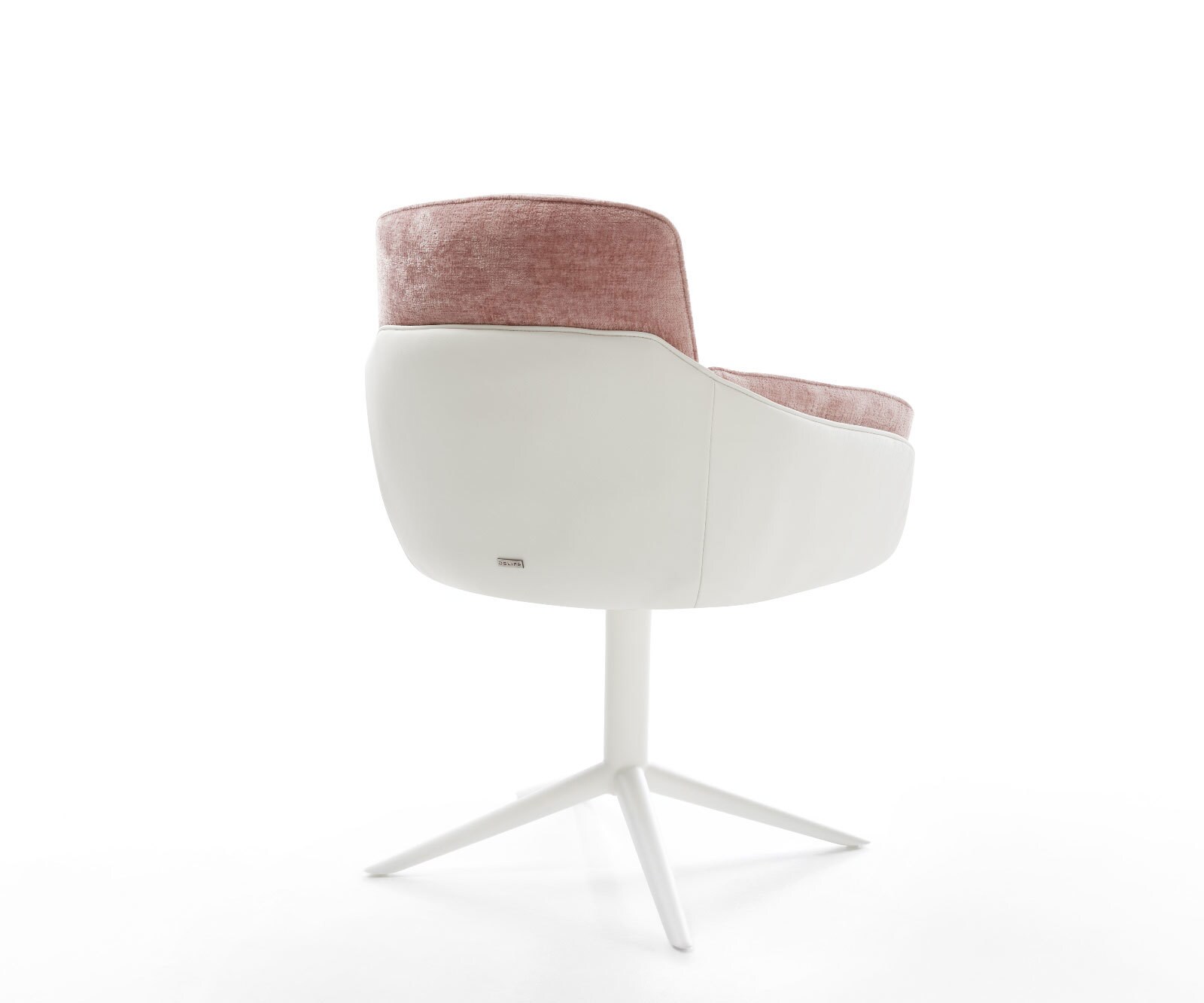 Draaistoel Luan-Flex met armleuning materiaalmix echt leer wit-rosé kruispoot wit 360° draaibaar rocker-functie 4 Draaistoel Luan-Flex met armleuning materiaalmix echt leer wit-rosé kruispoot wit 360° draaibaar rocker-functie 4