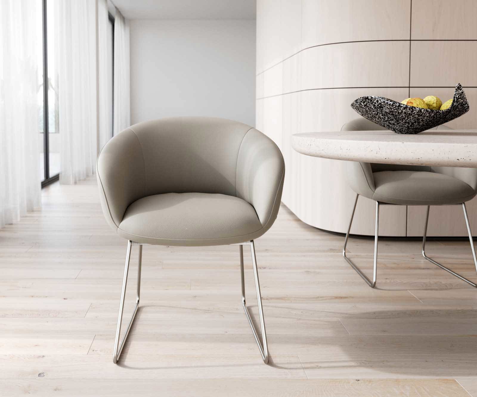 Eetkamerstoel Vinka-Flex met armleuning echt leer mud slipframe roestvrij staal pocketveer kern 1 Eetkamerstoel Vinka-Flex met armleuning echt leer mud slipframe roestvrij staal pocketveer kern 1