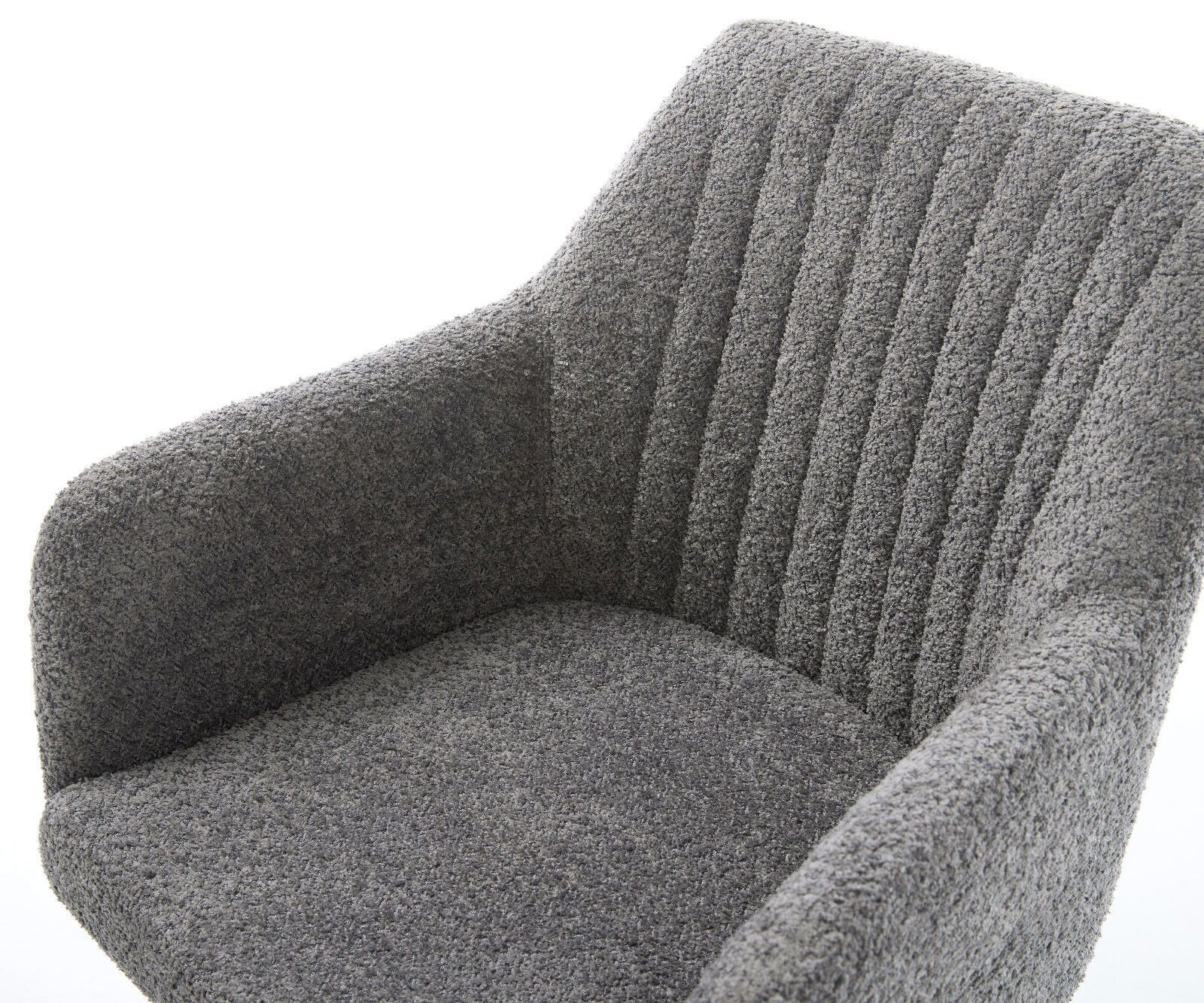 Eetkamerstoel Greg-Flex bouclé grijs houten frame hoekig natuur pocketveer kern 3 Eetkamerstoel Greg-Flex bouclé grijs houten frame hoekig natuur pocketveer kern 3