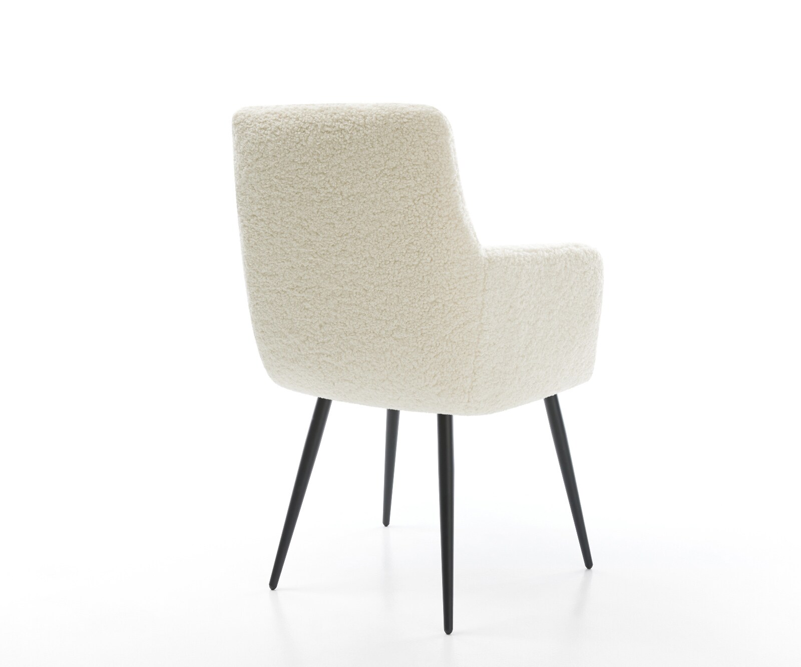 Eetkamerstoel Heira-Flex met armleuning teddy beige 4-poot conisch zwart pocketveer kern 4