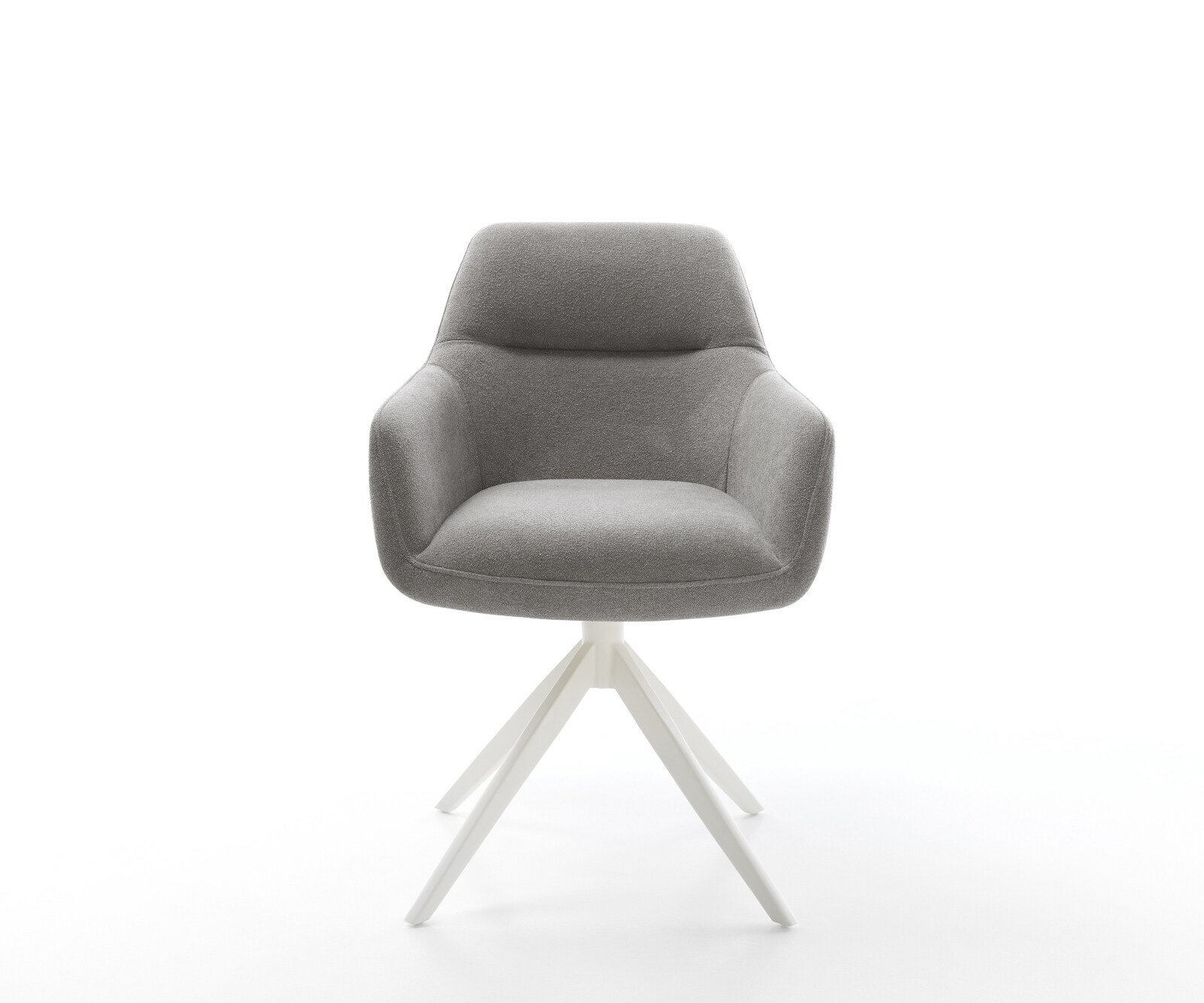 Draaistoel Pejo-Flex zachte stof met structuur grijs kruisframe breed wit 360° draaibaar rocker-functie pocketveer kern 2
