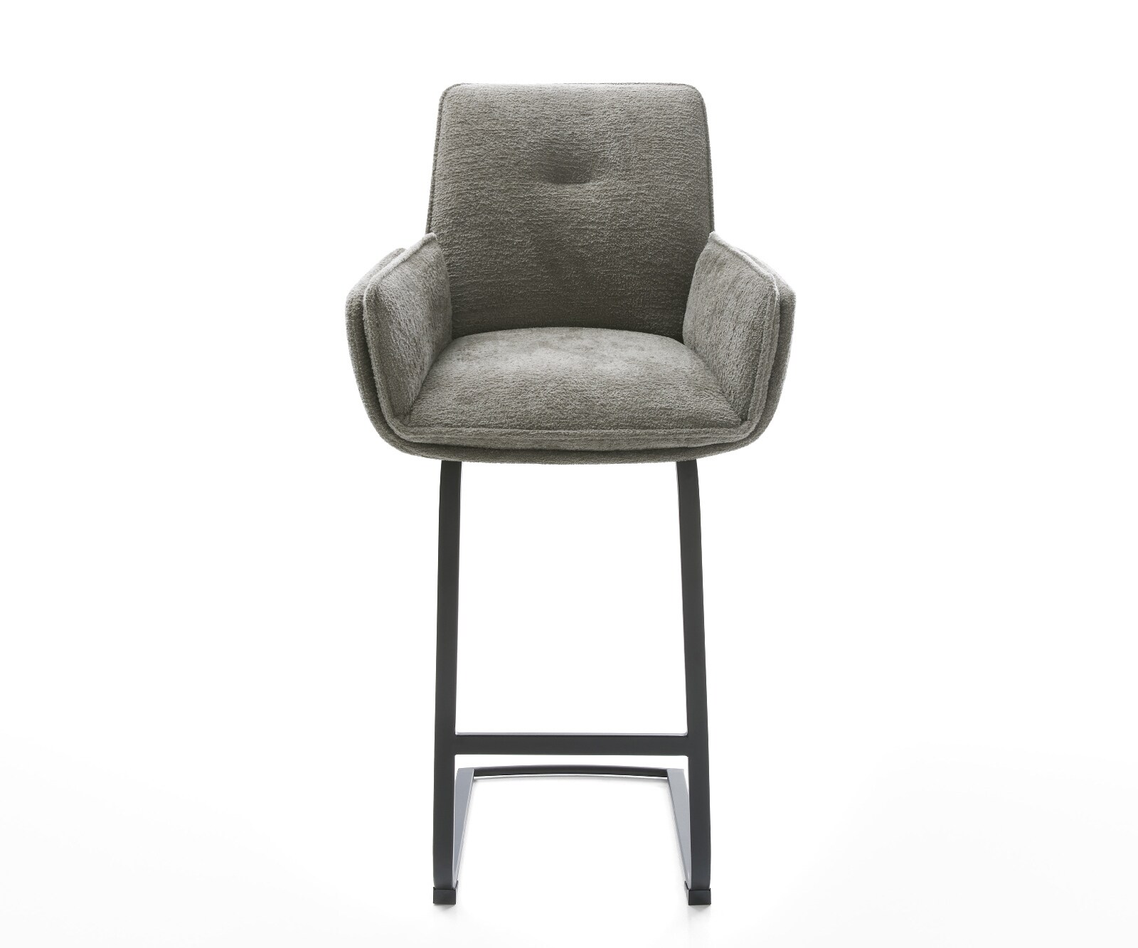 Barstoel Nela-Flex Bouclé zacht Mud Vrijkantelframe plat metaal Zwart 2