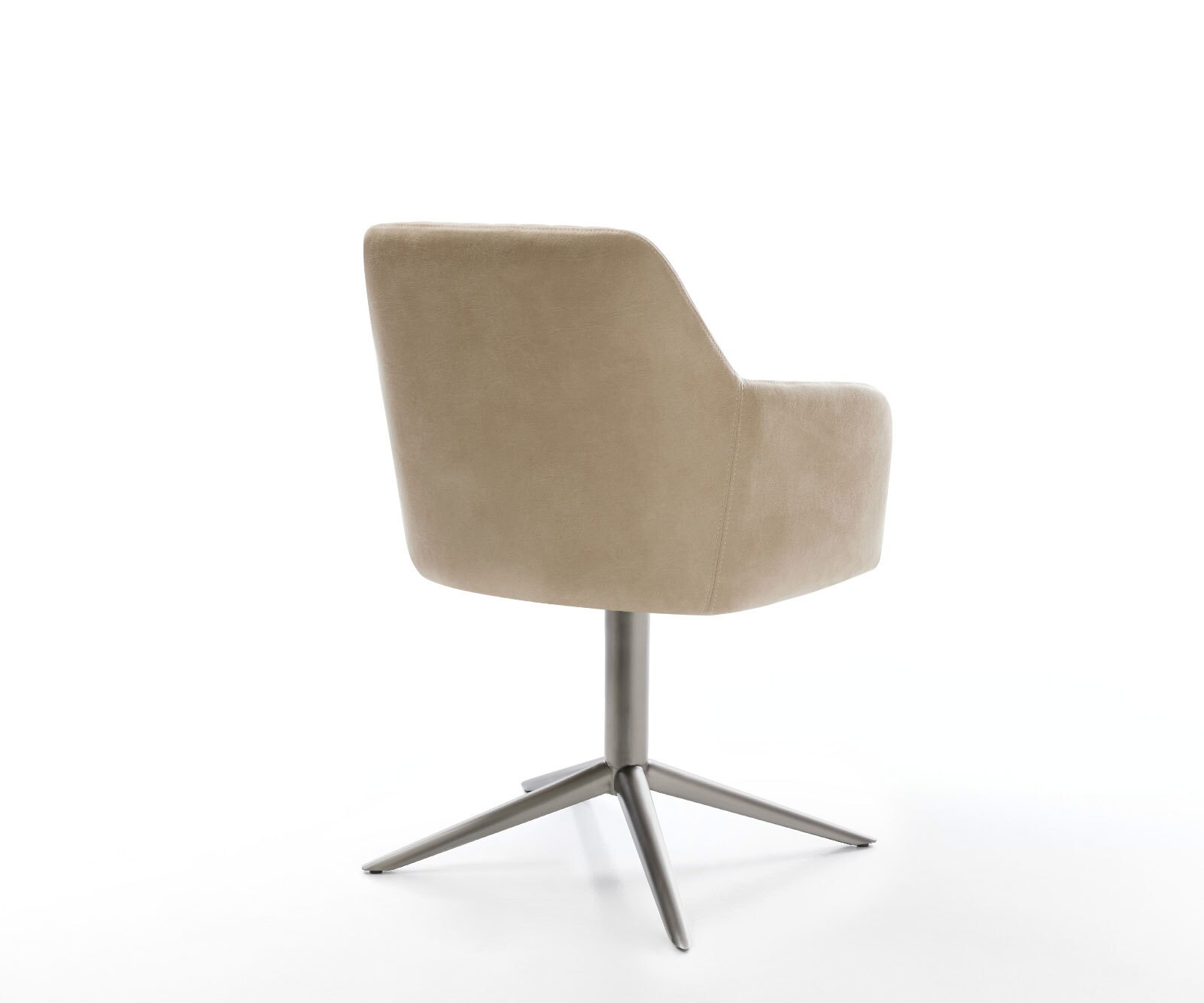 Draaistoel Greg-Flex microvelours beige vintage kruispoot grafiet 360° draaibaar rocker-functie pocketveer kern 4