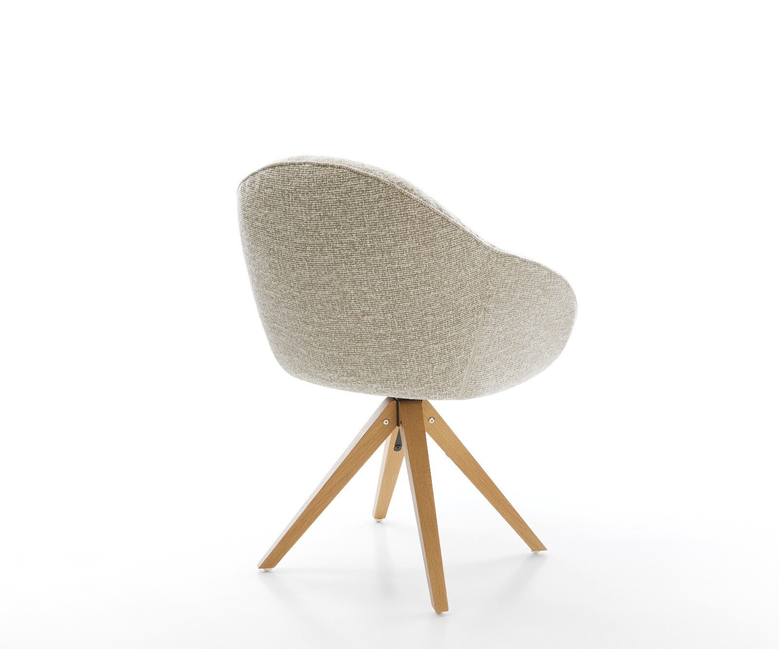 Draaistoel Gaio-Flex geweven stof beige houten frame hoekig natuur 180° draaibaar 4