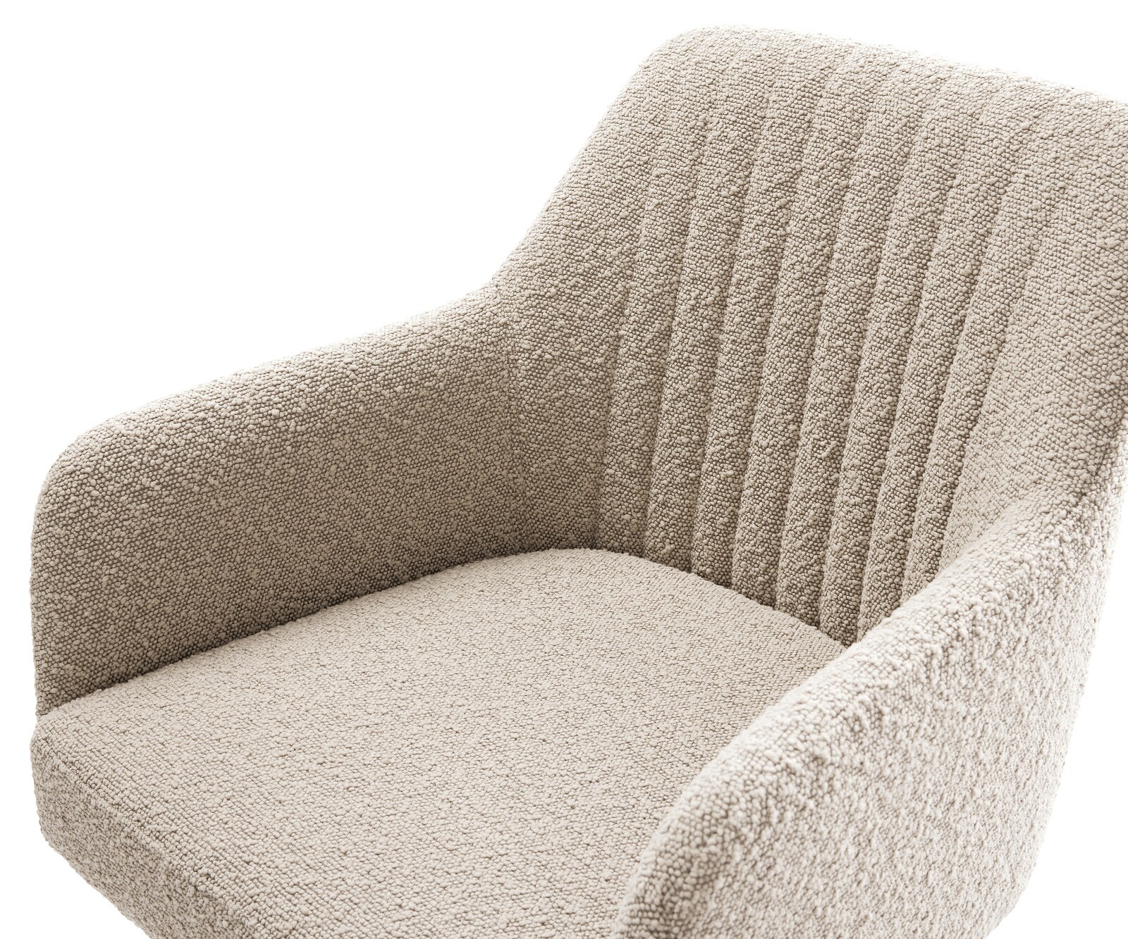 Eetkamerstoel Greg-Flex bouclé mud slipframe roestvrij staal pocketveer kern 3