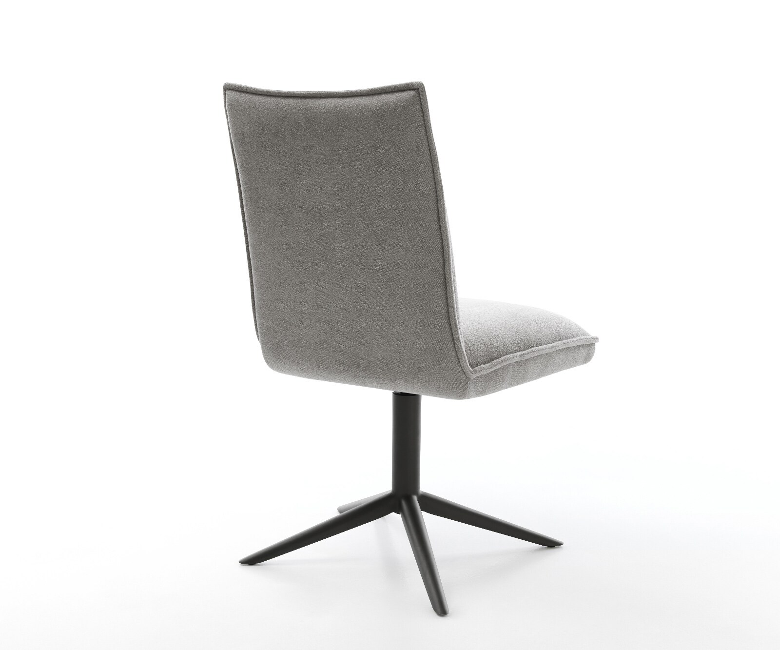 Draaistoel Lelio-Flex zachte stof met structuur grijs kruispoot zwart 360° draaibaar rocker-functie pocketveer kern 5