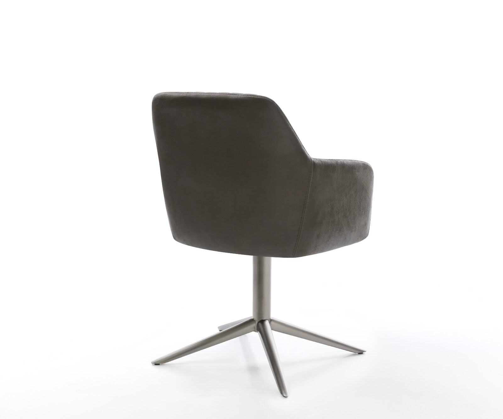 Draaistoel Greg-Flex microvelours antraciet vintage kruispoot grafiet 360° draaibaar rocker-functie pocketveer kern 4