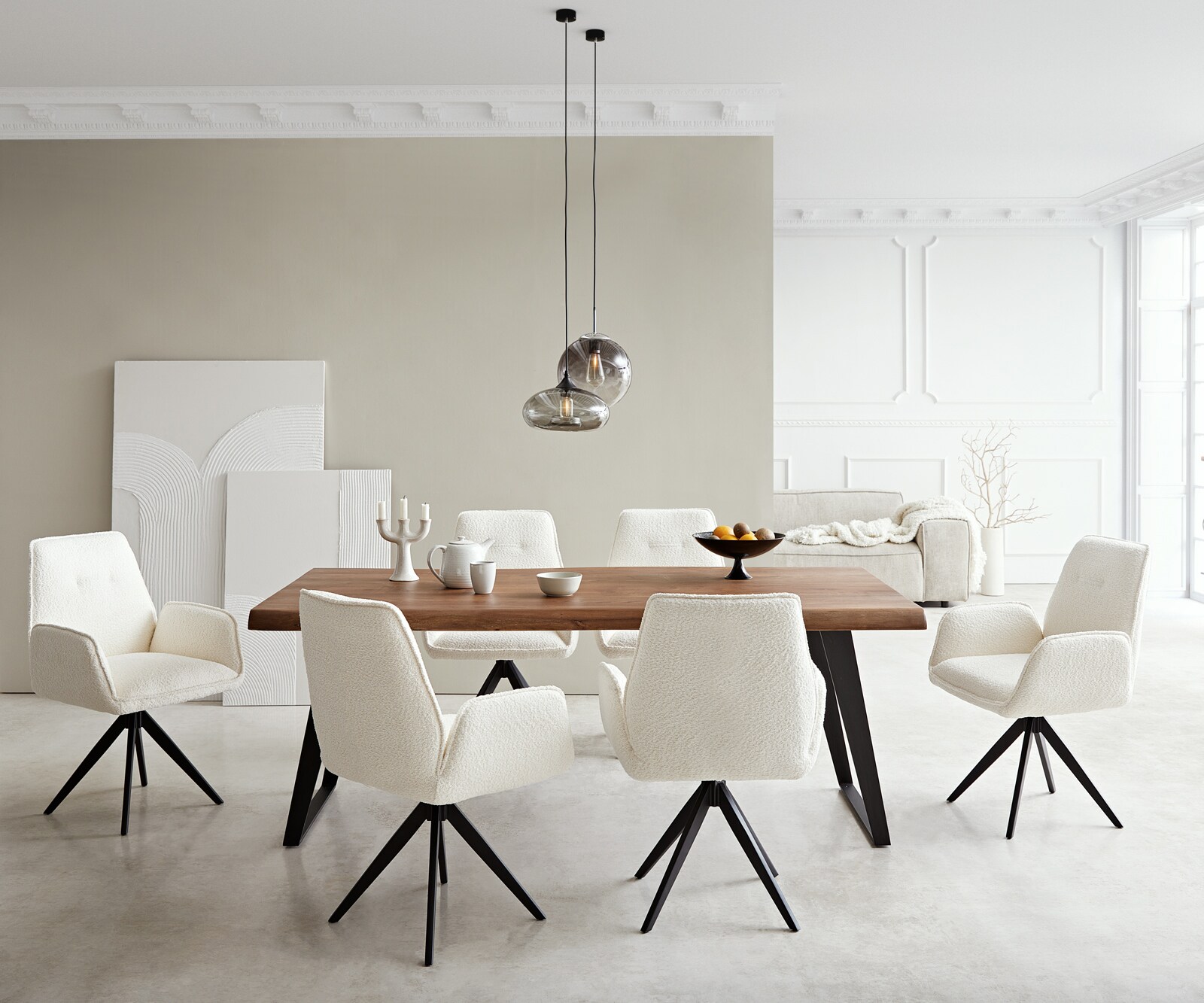 Eetkamerstoel Zoa-Flex bouclé wit kruisframe hoekig zwart pocketveer kern 3 Eetkamerstoel Zoa-Flex bouclé wit kruisframe hoekig zwart pocketveer kern 3