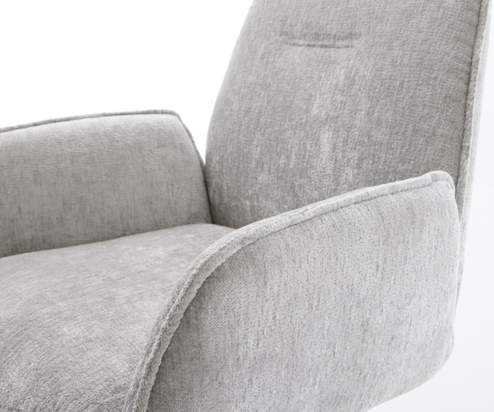 Draaistoel Zoa-Flex chenille zilver grijs kruispoot roestvrij staal 360° draaibaar rocker-functie pocketveer kern 4