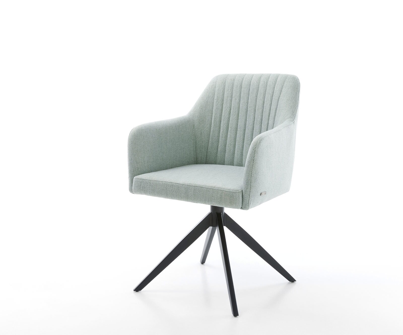 Draaistoel Greg-Flex stripes mint kruisframe breed zwart 360° draaibaar rocker-functie pocketveer kern