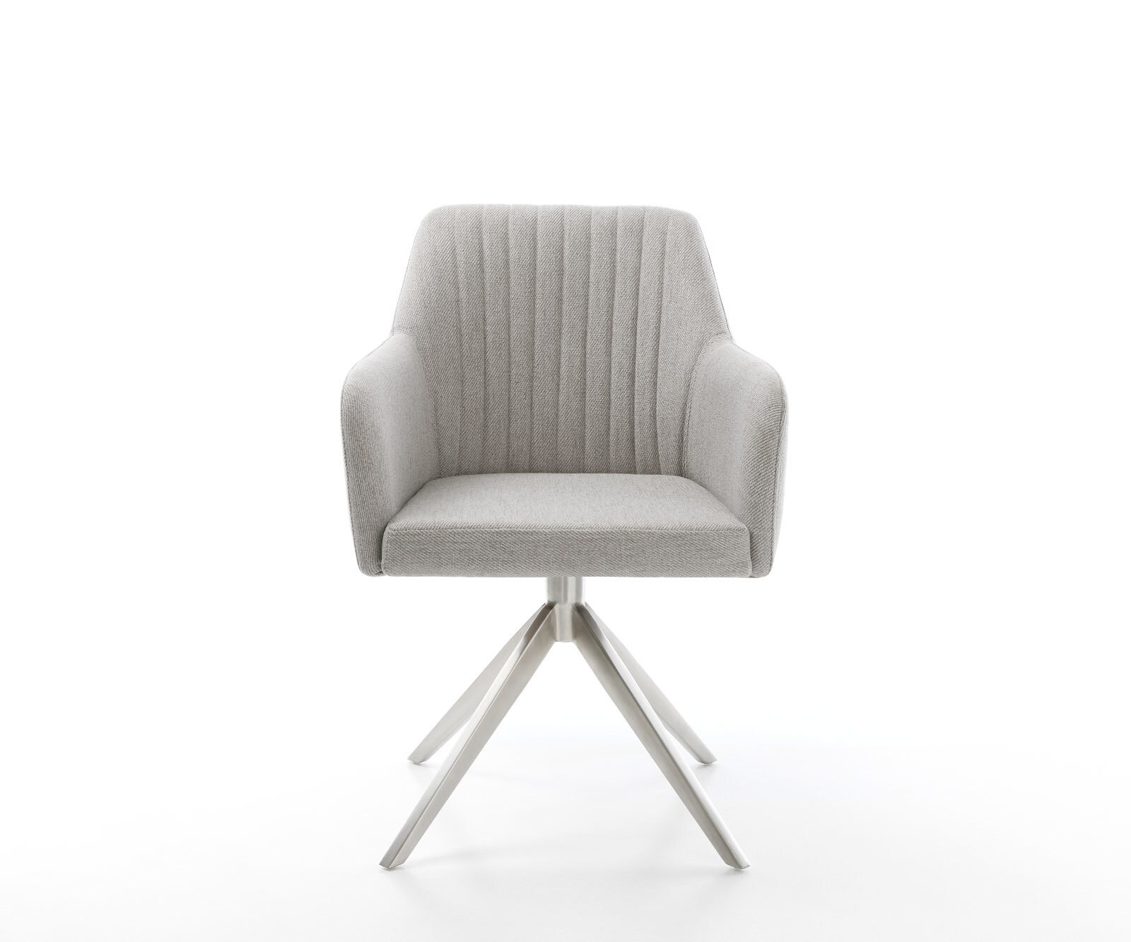Draaistoel Greg-Flex stripes lichtgrijs kruisframe breed roestvrij staal 360° draaibaar rocker-functie pocketveer kern 1