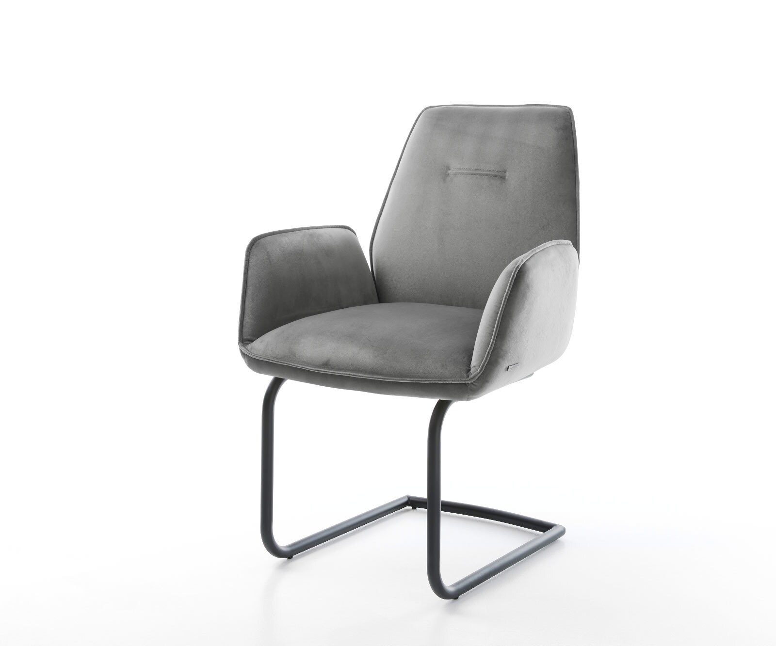 Sledemodel Zoa-Flex fluweel grijs sledemodel rond zwart pocketveer kern