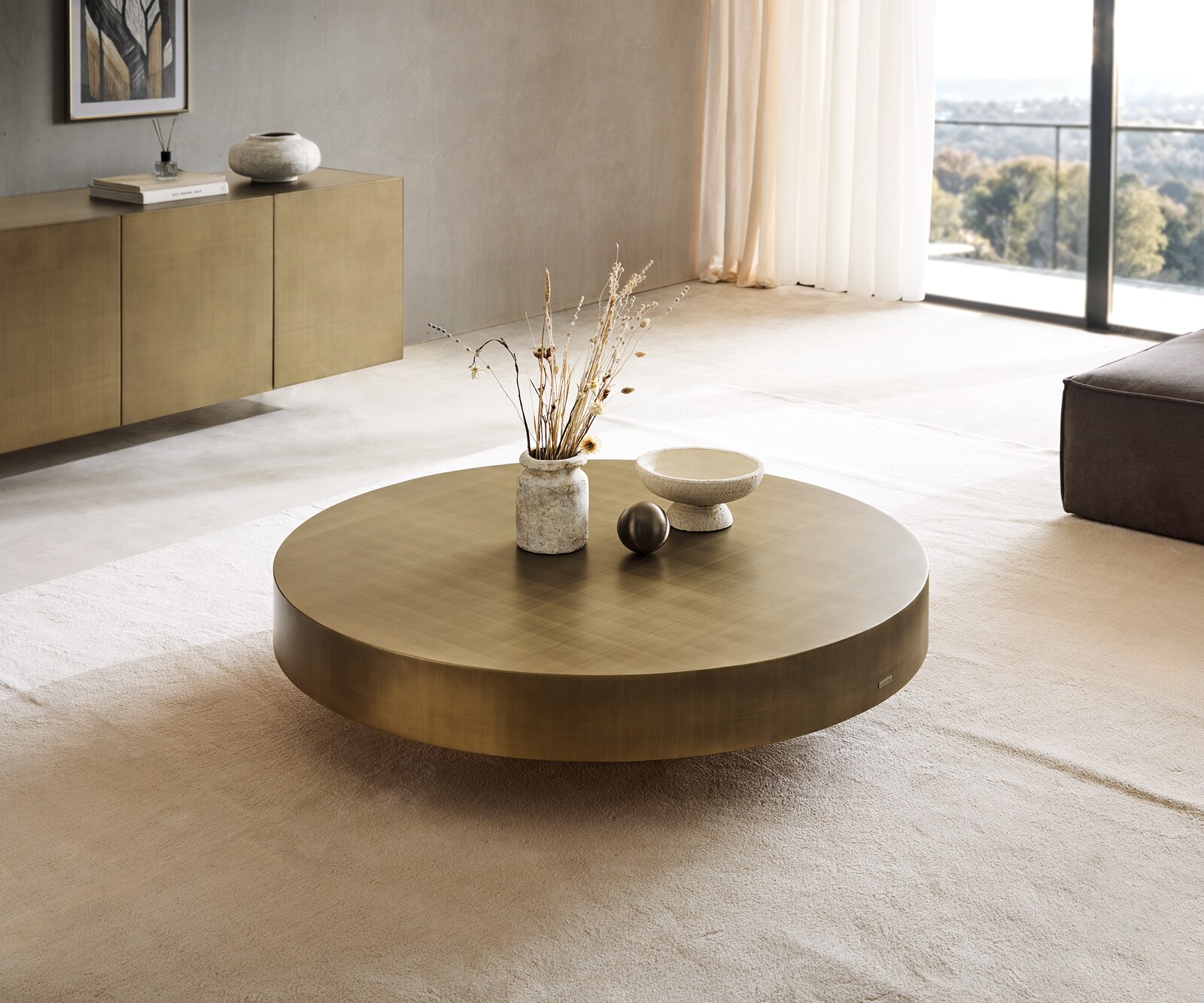 Salontafel Ryo 120x30 cm mezaal goud