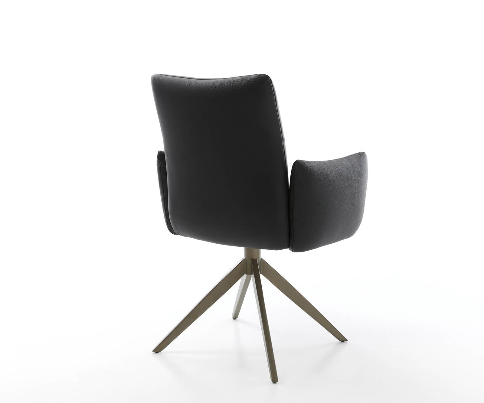 Draaistoel Jova-Flex met armleuning echt leer zwart kruisframe breed afwerking met titanium 360° draaibaar pocketveer kern 4 Draaistoel Jova-Flex met armleuning echt leer zwart kruisframe breed afwerking met titanium 360° draaibaar pocketveer kern 4