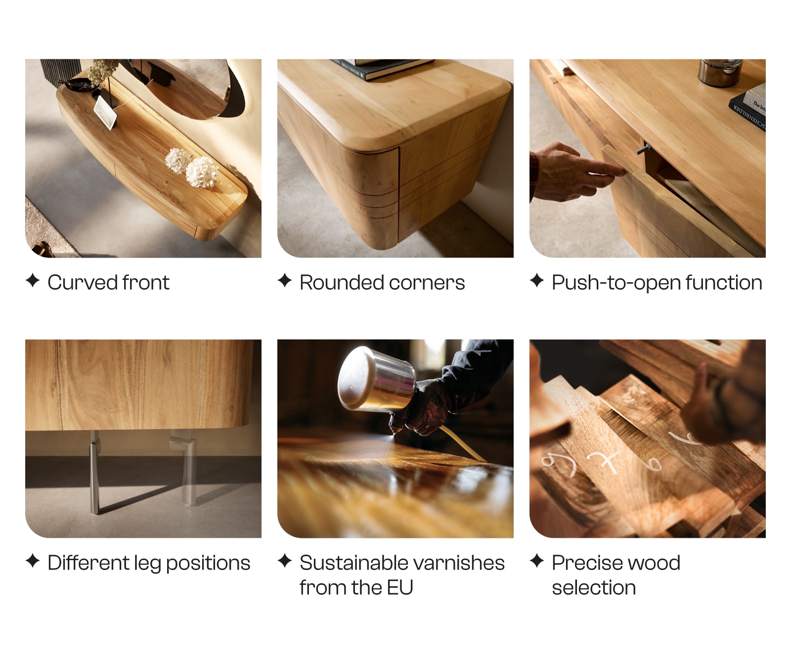 Tv-meubel Nagaru 240 cm acacia aura 2 deuren 2 laden 1 vak zwevend 8