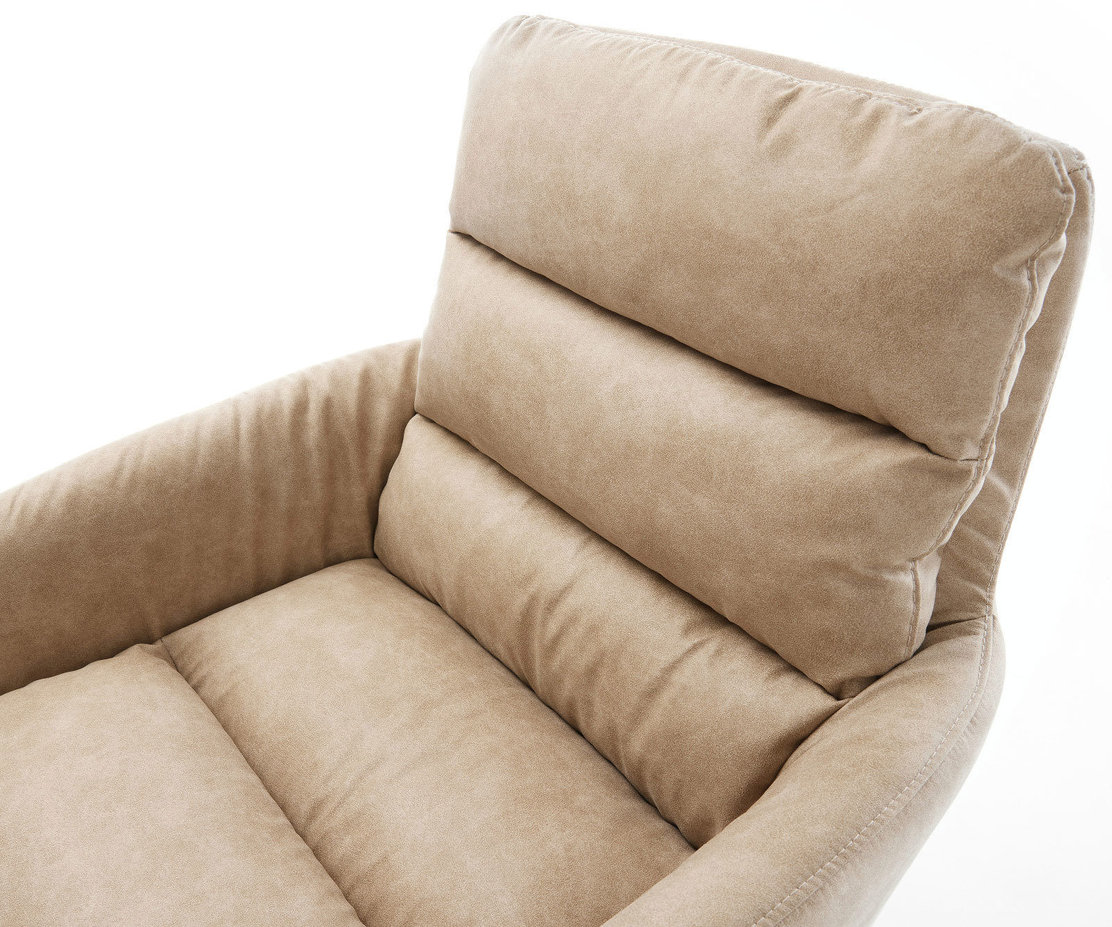 Sledemodel Abelia-Flex met armleuning microvelours beige vintage sledemodel vlak roestvrij staal 3 Sledemodel Abelia-Flex met armleuning microvelours beige vintage sledemodel vlak roestvrij staal 3