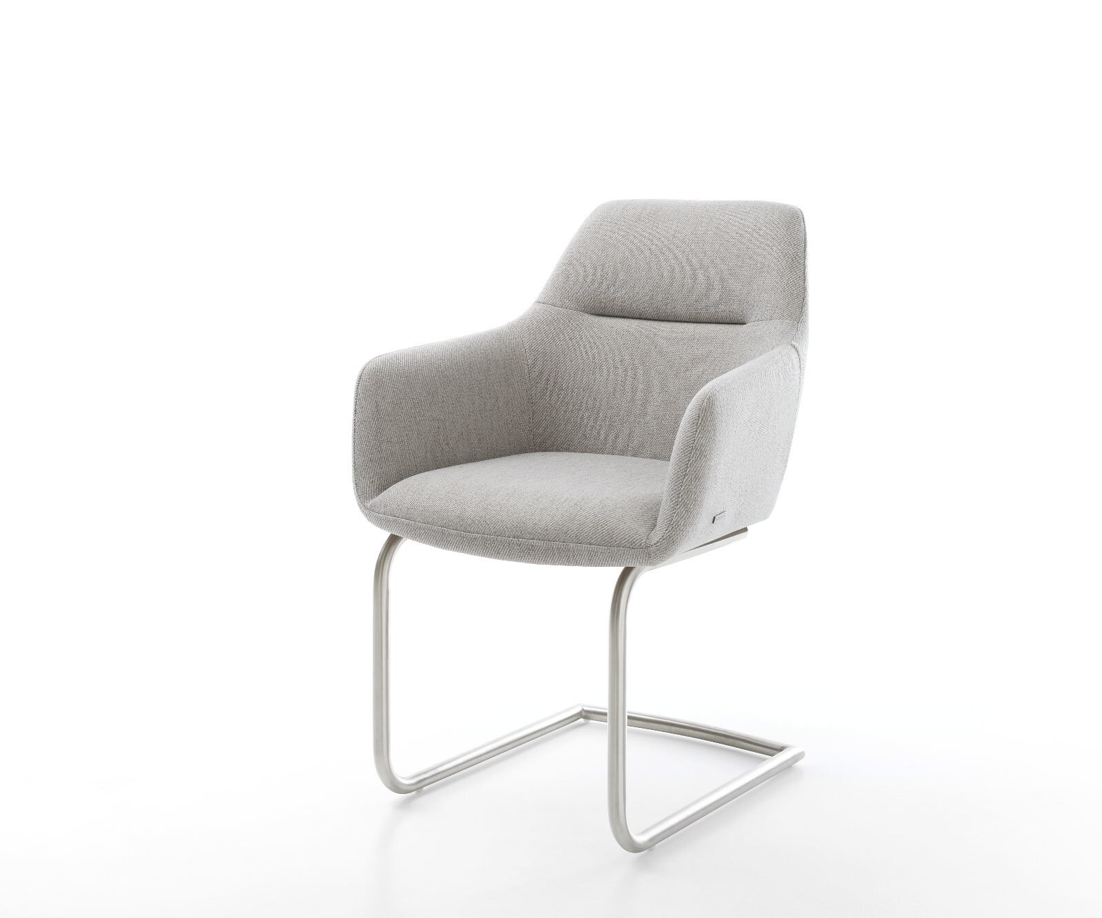 Sledemodel Pejo-Flex stripes lichtgrijs sledemodel rond roestvrij staal pocketveer kern