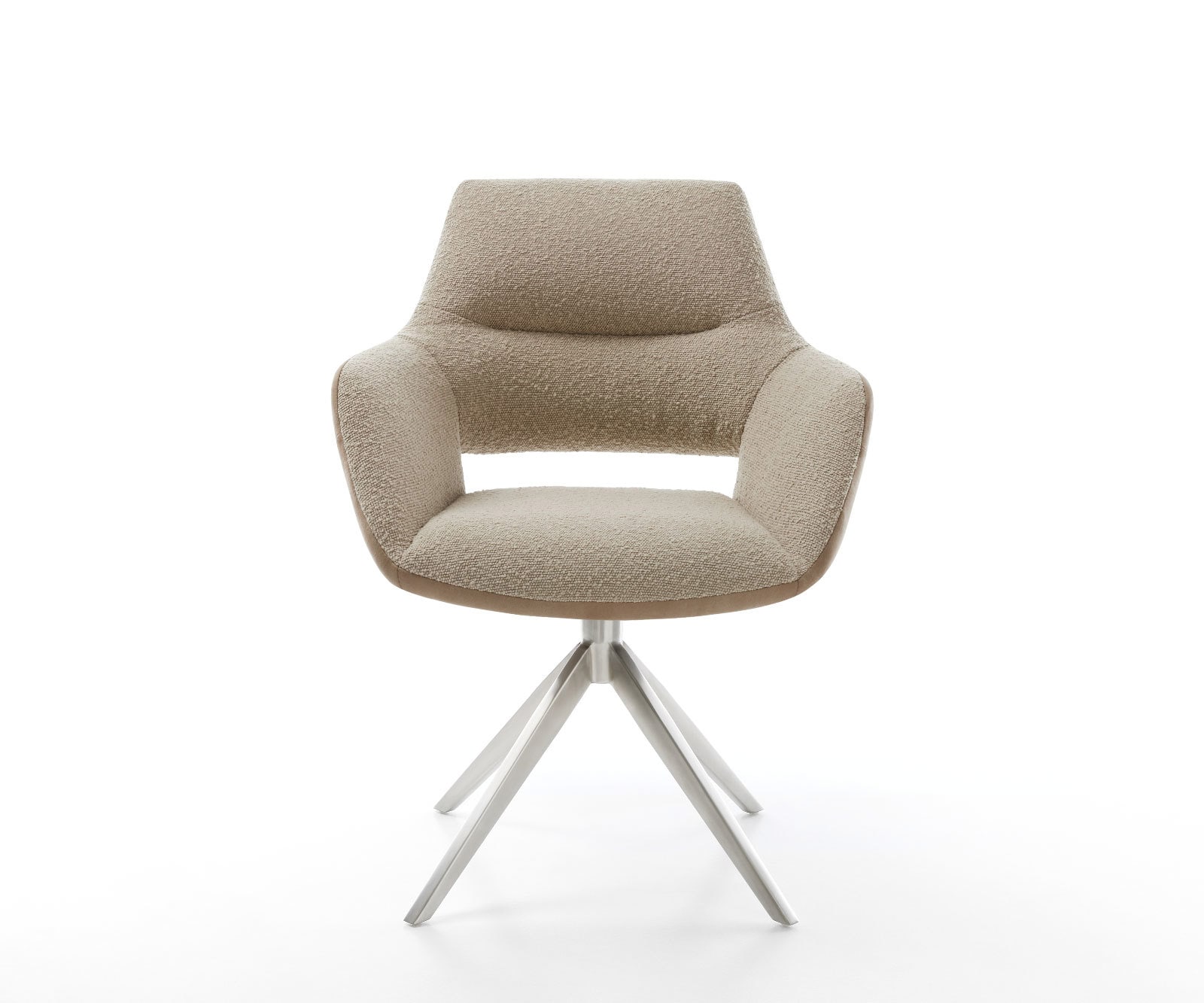 Draaistoel Yago-Flex met armleuning materiaalmix mud kruisframe breed roestvrij staal 360° draaibaar pocketveer kern 1 Draaistoel Yago-Flex met armleuning materiaalmix mud kruisframe breed roestvrij staal 360° draaibaar pocketveer kern 1