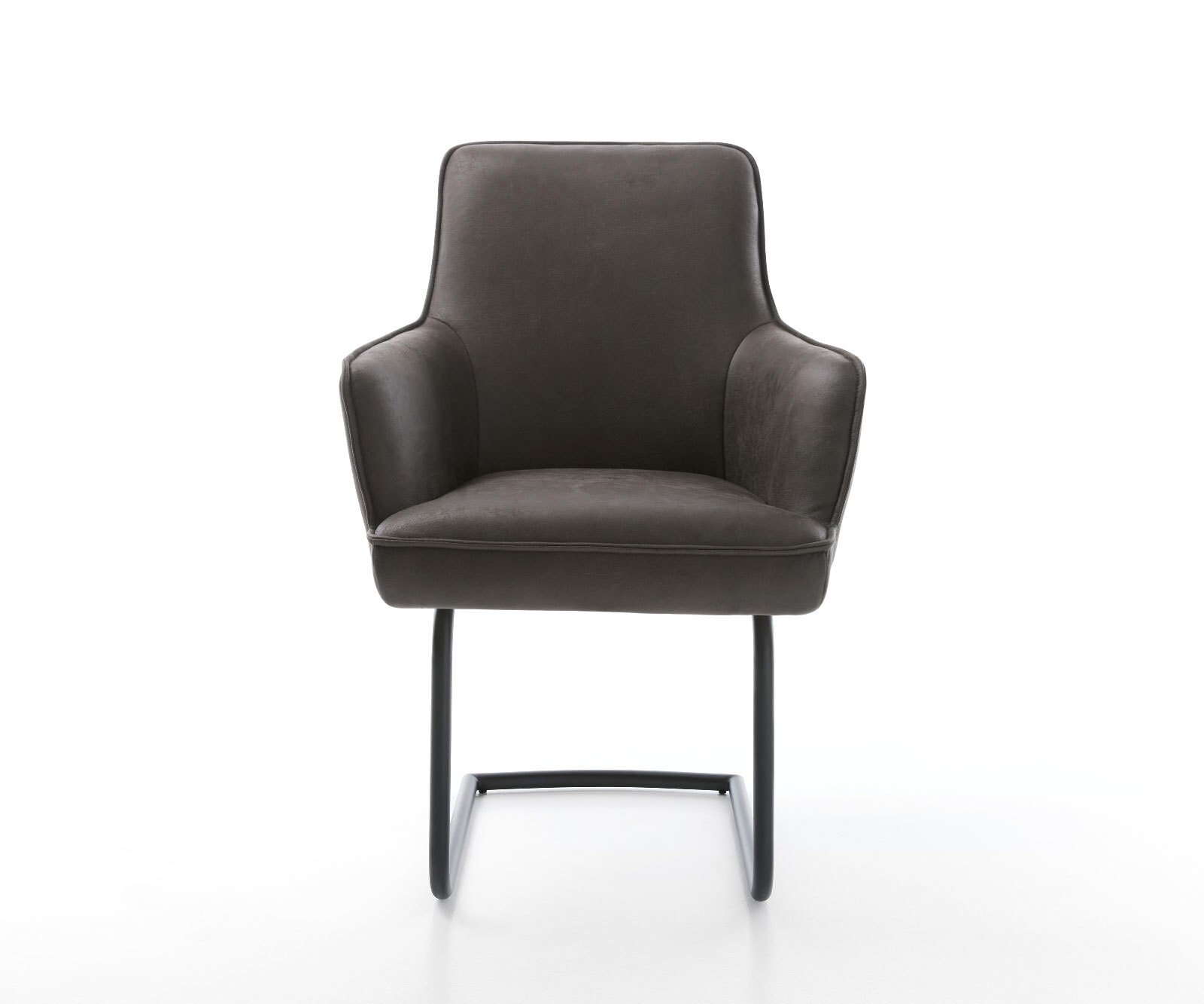 Sledemodel Heira-Flex met armleuning microvelours antraciet vintage sledemodel rond zwart pocketveer kern 2