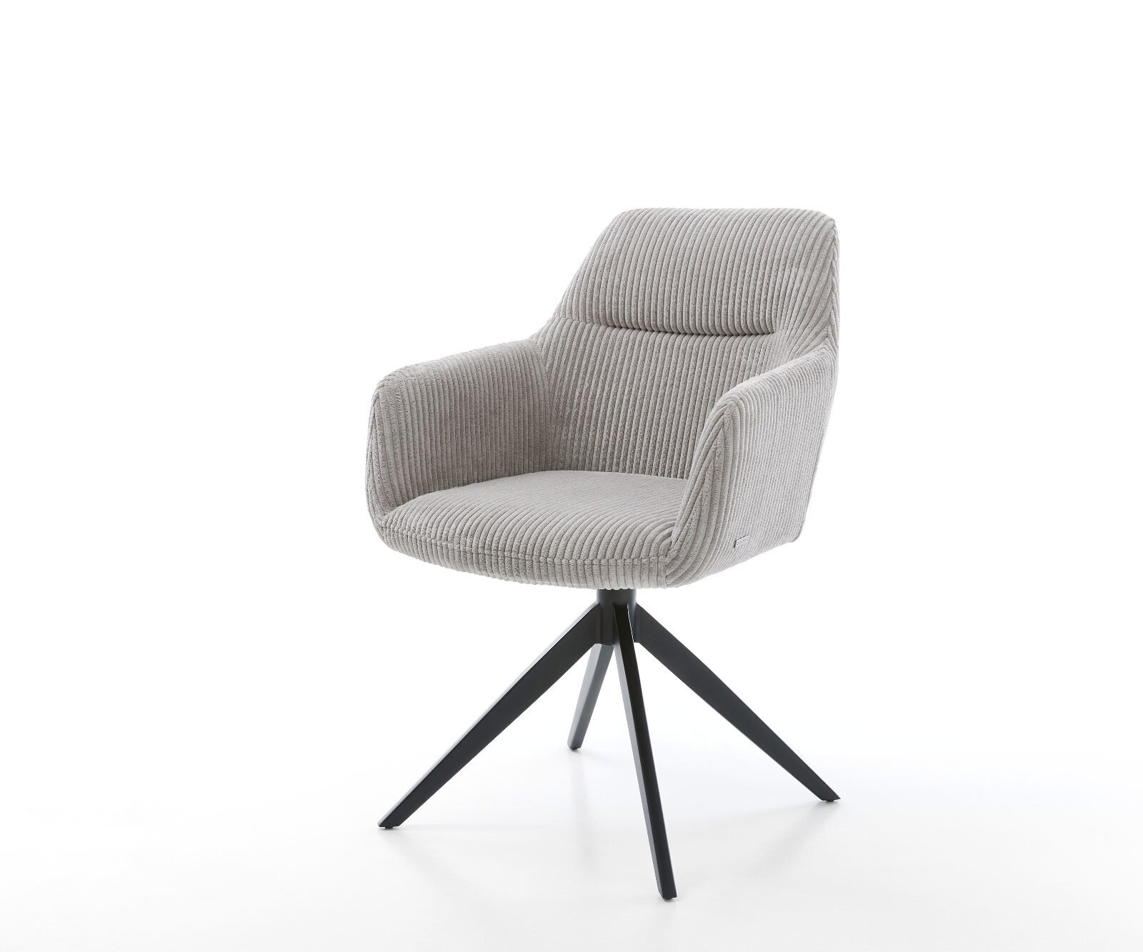 Draaistoel Pejo-Flex koord zilver grijs kruisframe breed zwart 360° draaibaar rocker-functie pocketveer kern