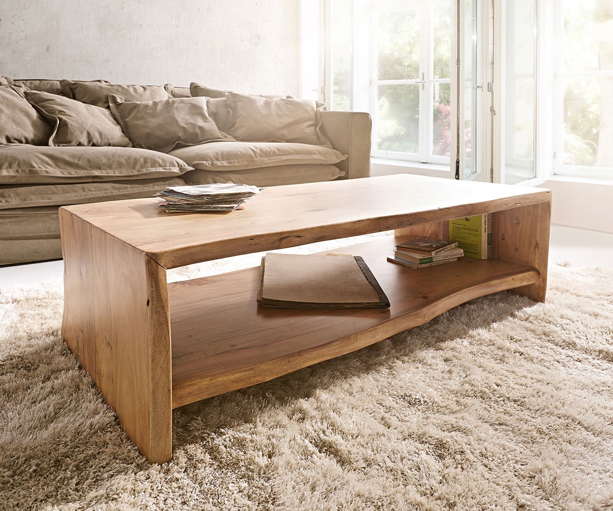 Salontafel Live-edge 130x60 cm acacia natuur boomrand Salontafel Live-edge 130x60 cm acacia natuur boomrand