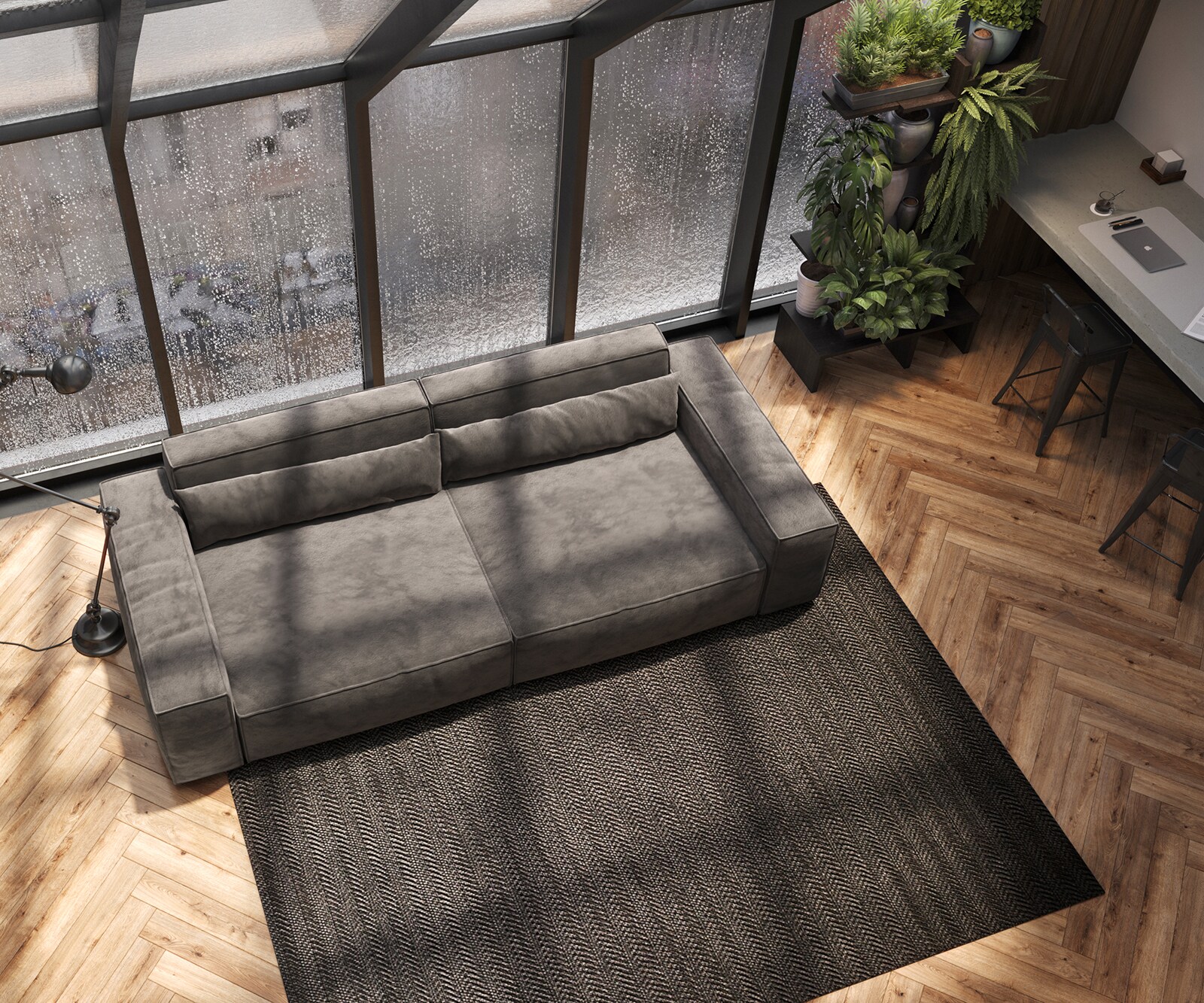 Big-sofa Sirpio XL 270x130 cm microvezel kaki bruin 4