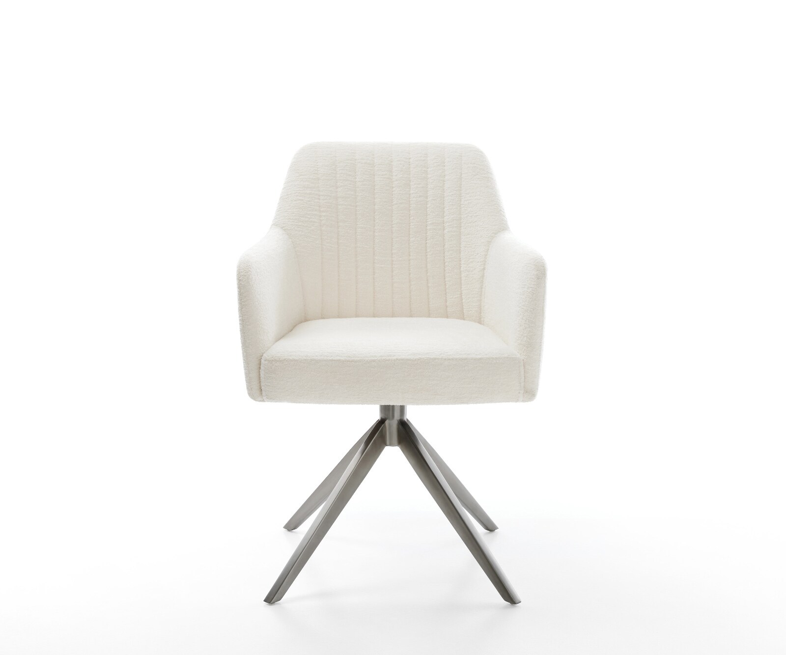 Draaistoel Greg-Flex bouclé zacht beige kruisframe breed grafiet 360° draaibaar rocker-functie pocketveer kern 2