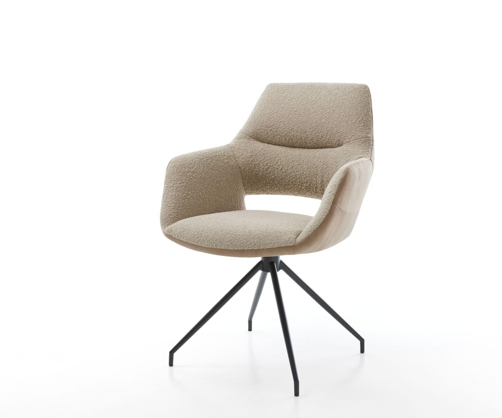 Draaistoel Yago-Flex met armleuning materiaalmix mud kruisframe conisch zwart 180° draaibaar pocketveer kern 6 Draaistoel Yago-Flex met armleuning materiaalmix mud kruisframe conisch zwart 180° draaibaar pocketveer kern 6