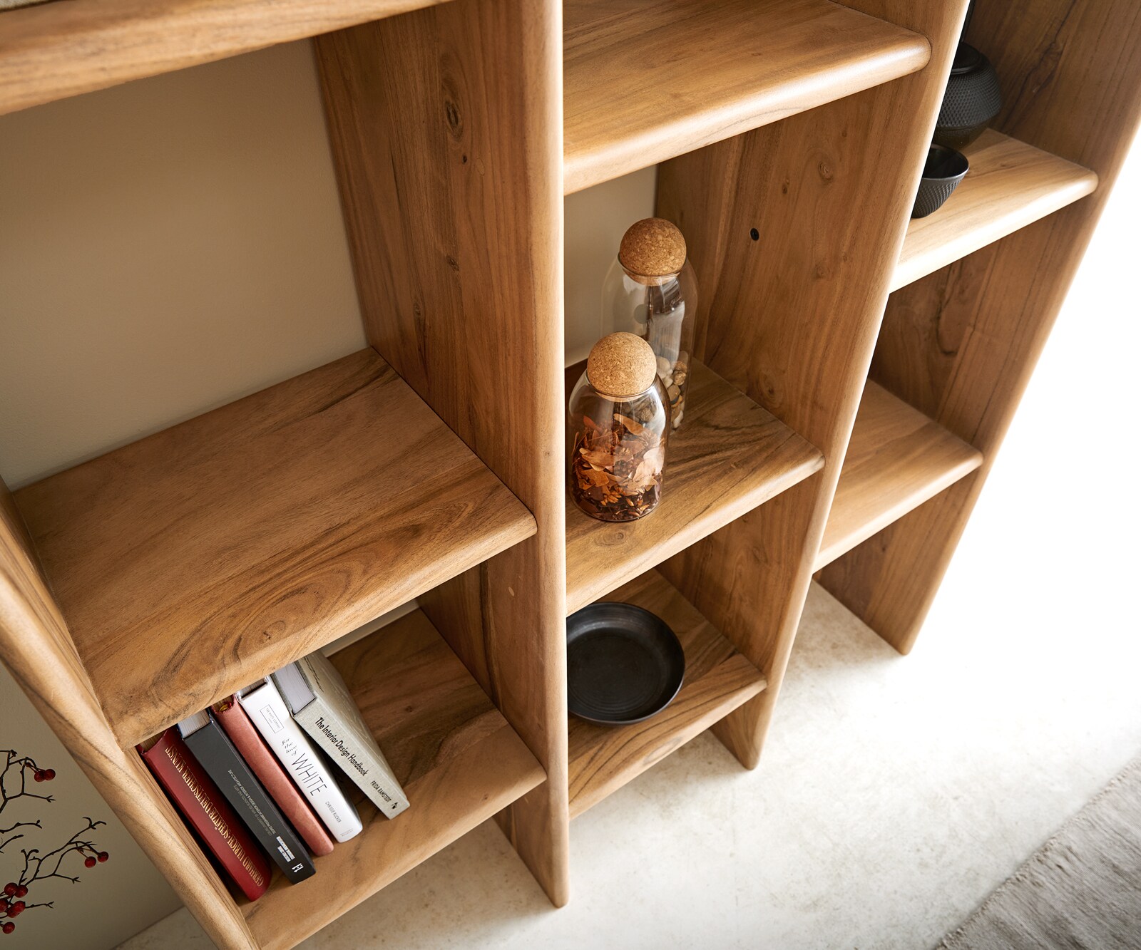 Boekenkast Tizi 110x175 cm natuur acacia 4 Boekenkast Tizi 110x175 cm natuur acacia 4