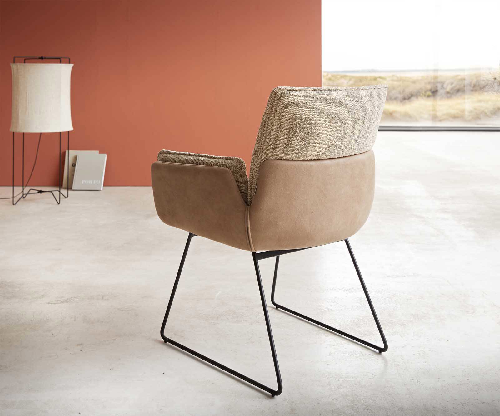 Eetkamerstoel Nela-Flex materiaalmix mud slipframe zwart 4 Eetkamerstoel Nela-Flex materiaalmix mud slipframe zwart 4