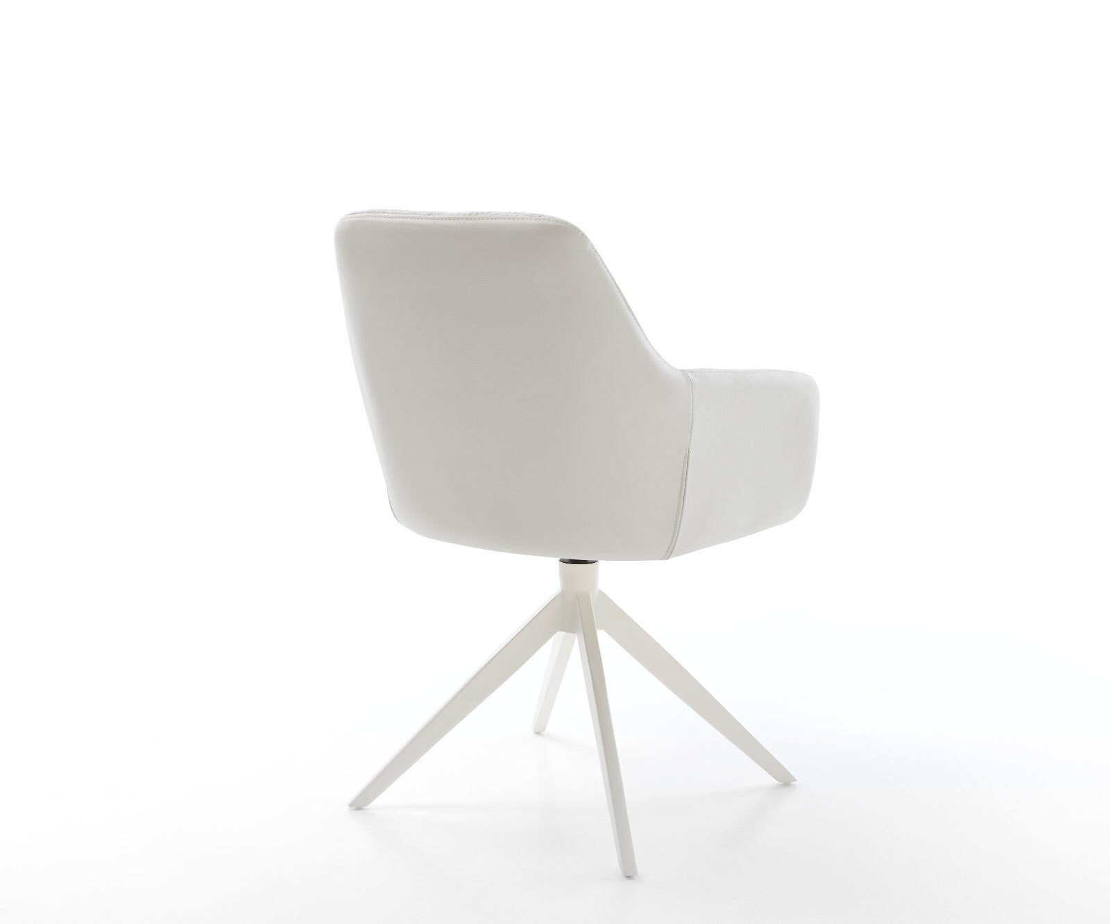 Draaistoel Pejo-Flex materiaalmix echt leer wit-zilver grijs kruisframe breed wit 360° draaibaar rocker-functie pocketveer kern 5