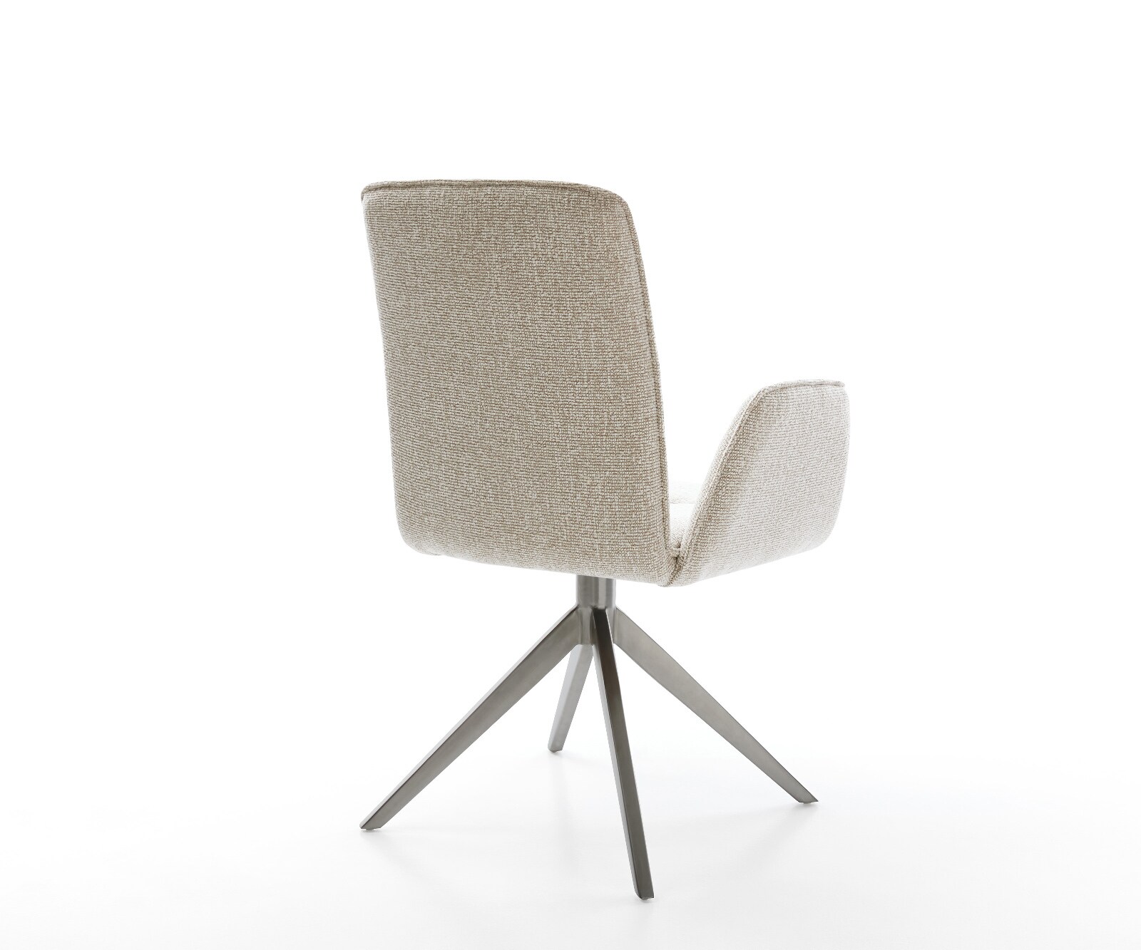 Draaistoel Vinja-Flex geweven stof beige kruisframe breed grafiet 360° draaibaar rocker-functie 4