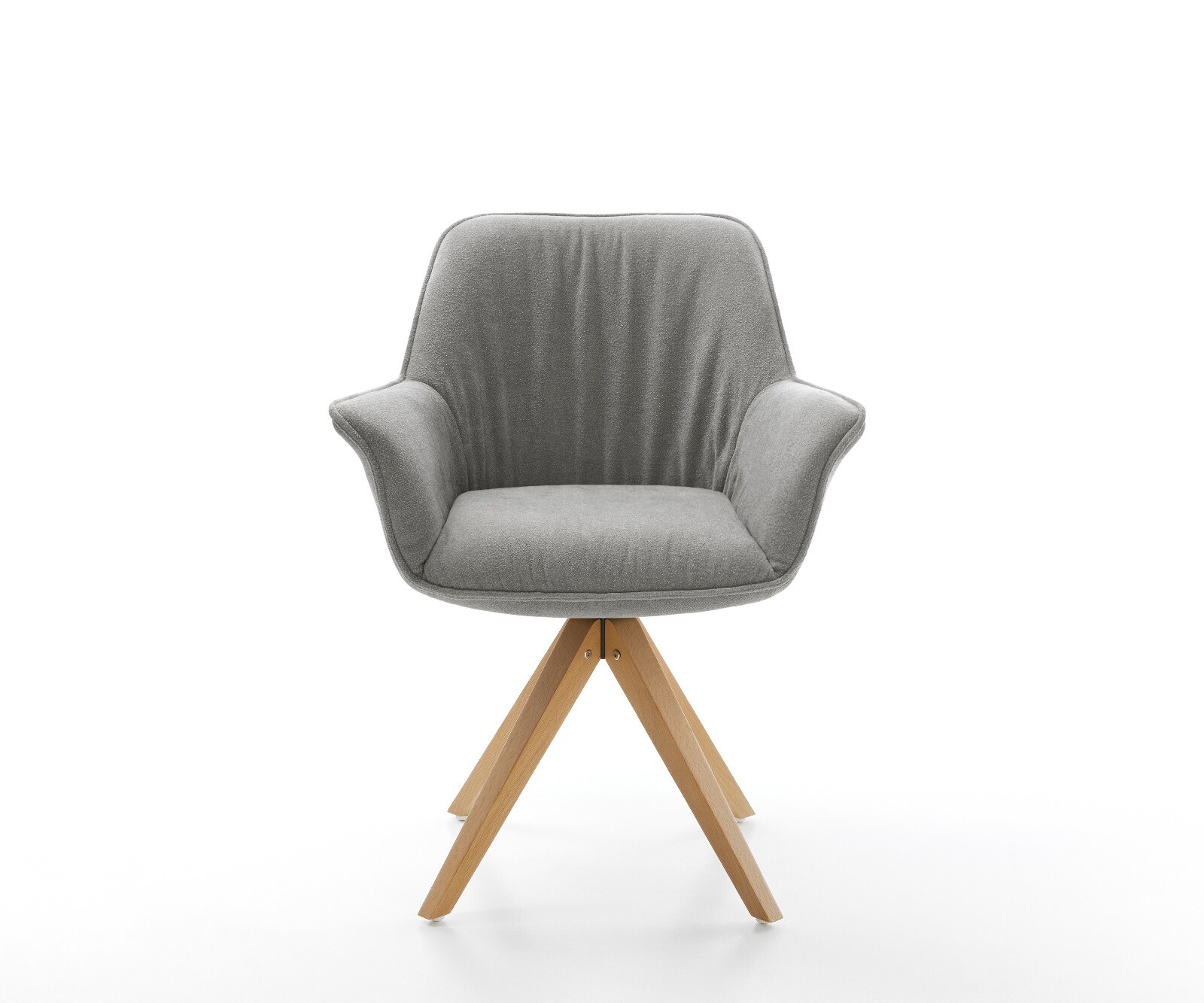 Draaistoel Keila-Flex met armleuning zachte stof met structuur grijs houten frame hoekig natuur 180° draaibaar 2