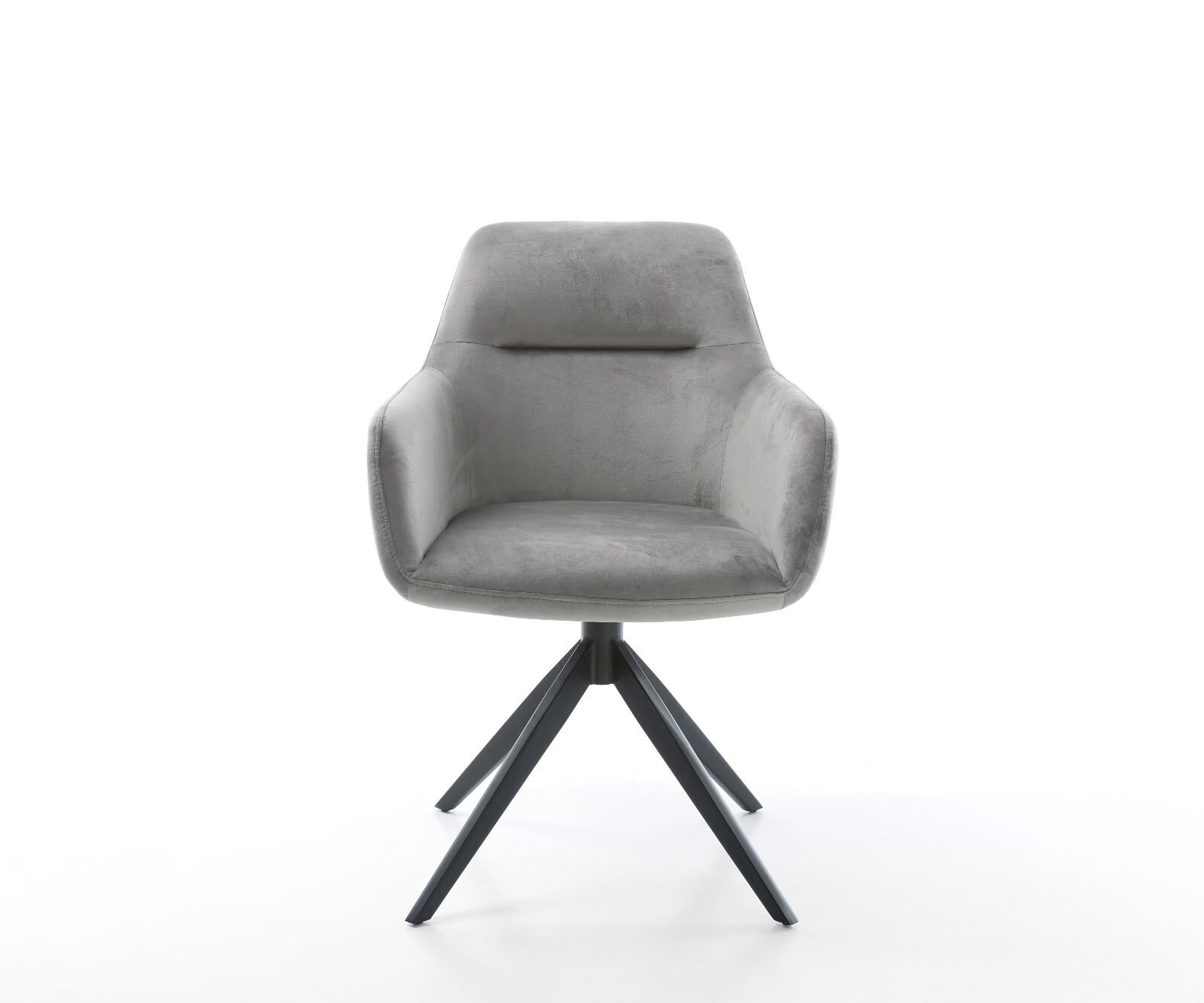Draaistoel Pejo-Flex fluweel grijs kruisframe breed zwart 360° draaibaar rocker-functie pocketveer kern 1