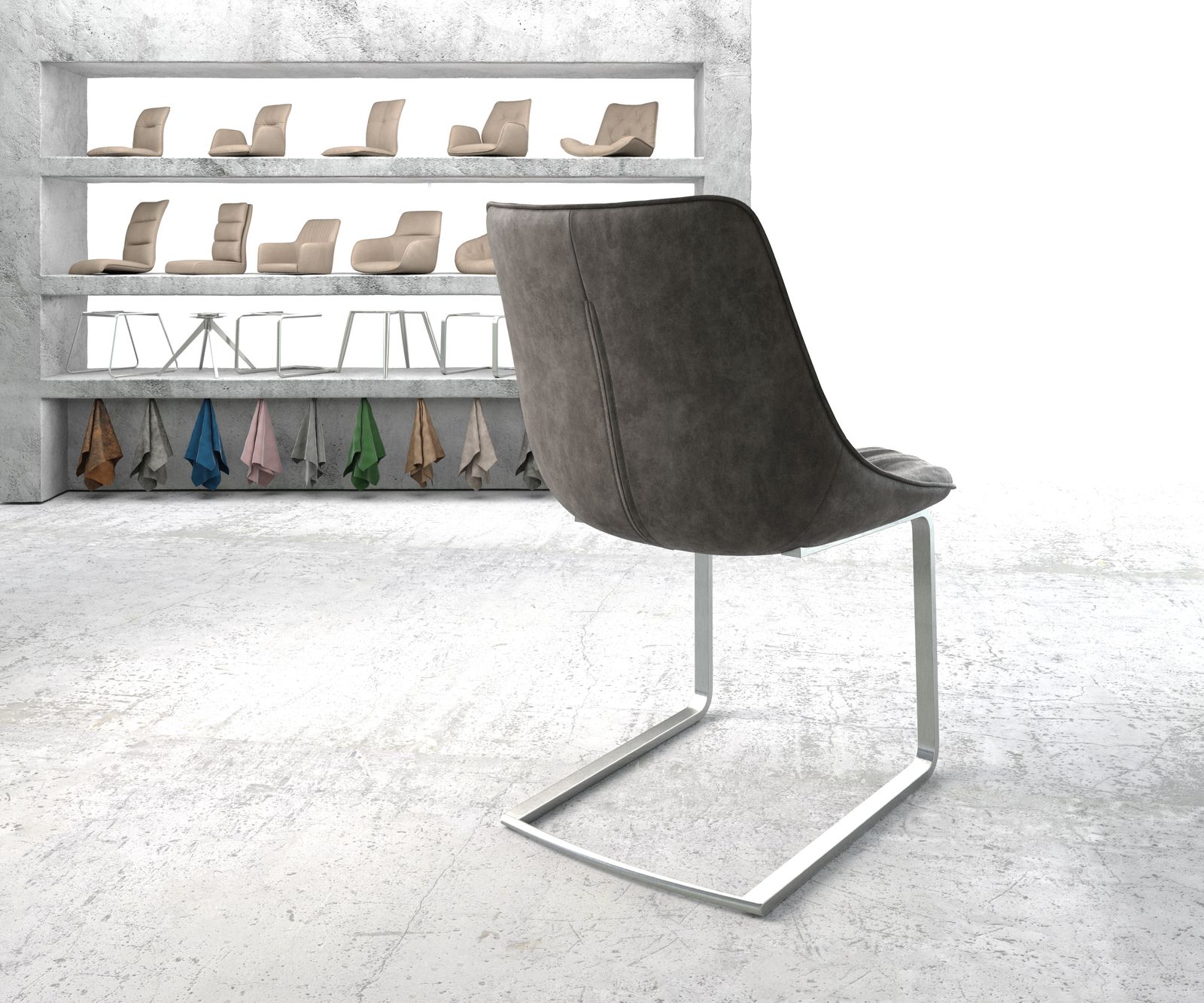 Sledemodel Elda-Flex antraciet vintage sledemodel vlak roestvrij staal 3