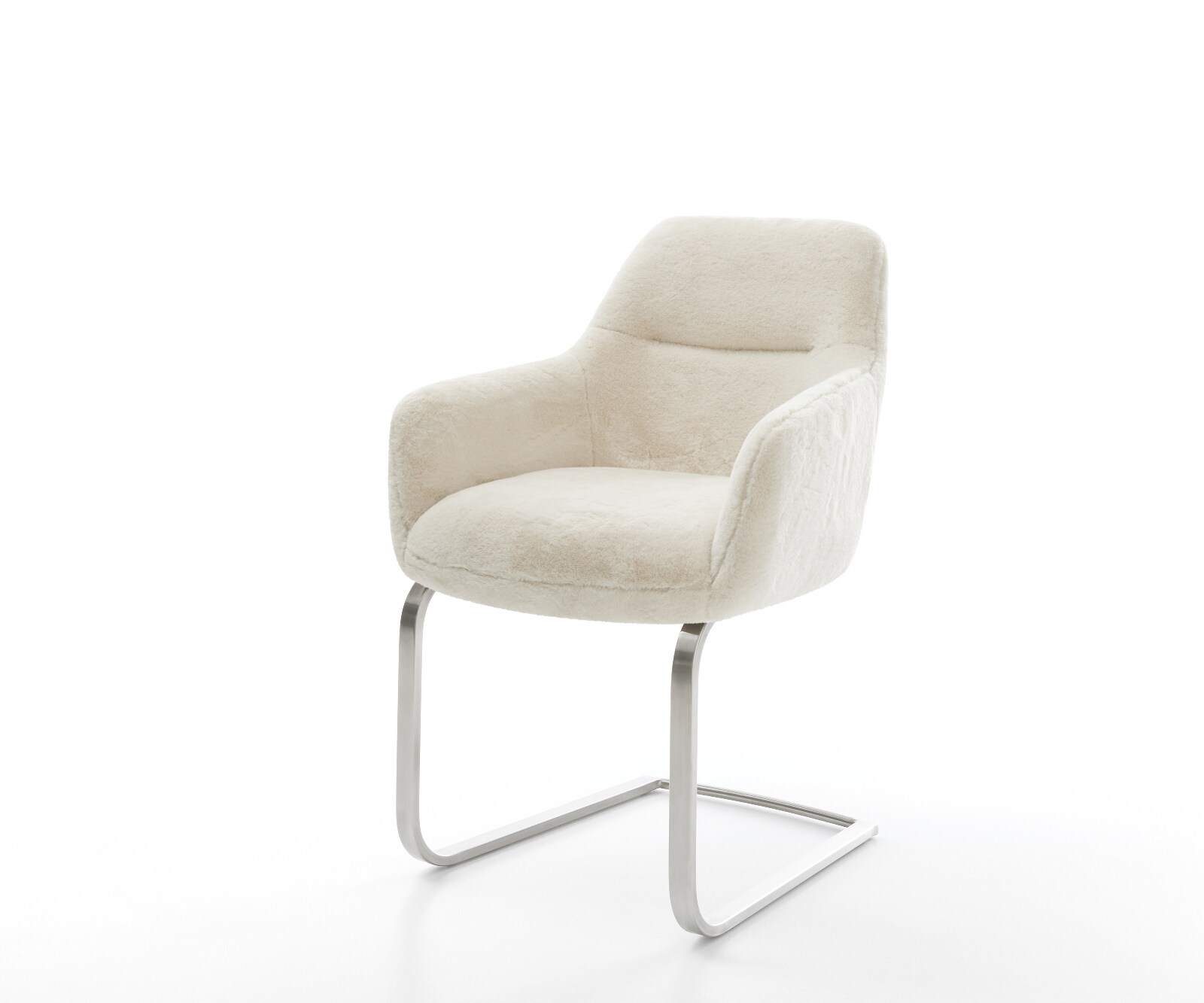 Sledemodel Pejo-Flex pluchen crème-wit sledemodel vlak roestvrij staal pocketveer kern 1